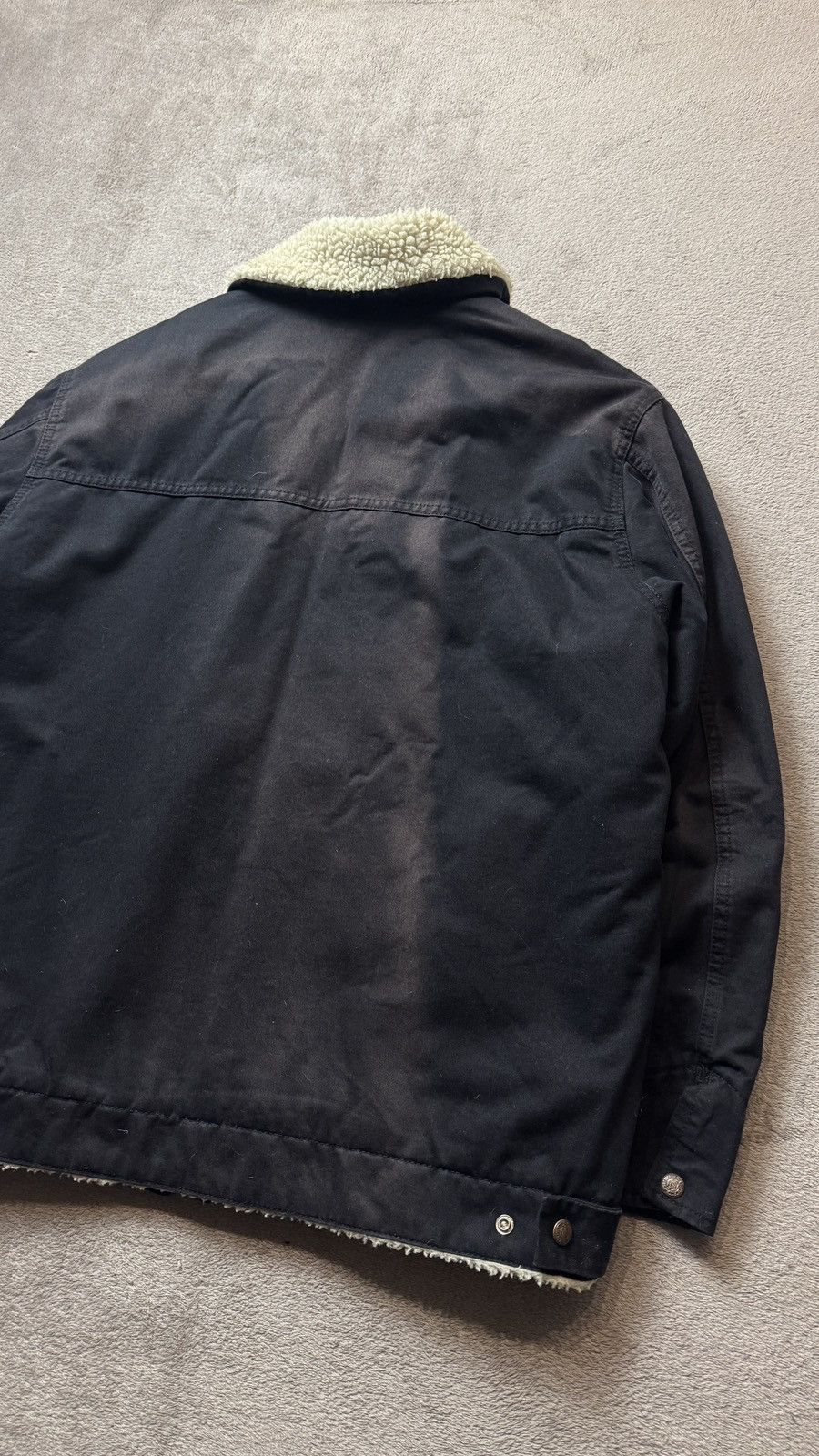Japanese Brand Vintage Faux Sheepskin Faded Work Jacket carhartt stussy Size US M / EU 48-50 / 2 - 8 Thumbnail