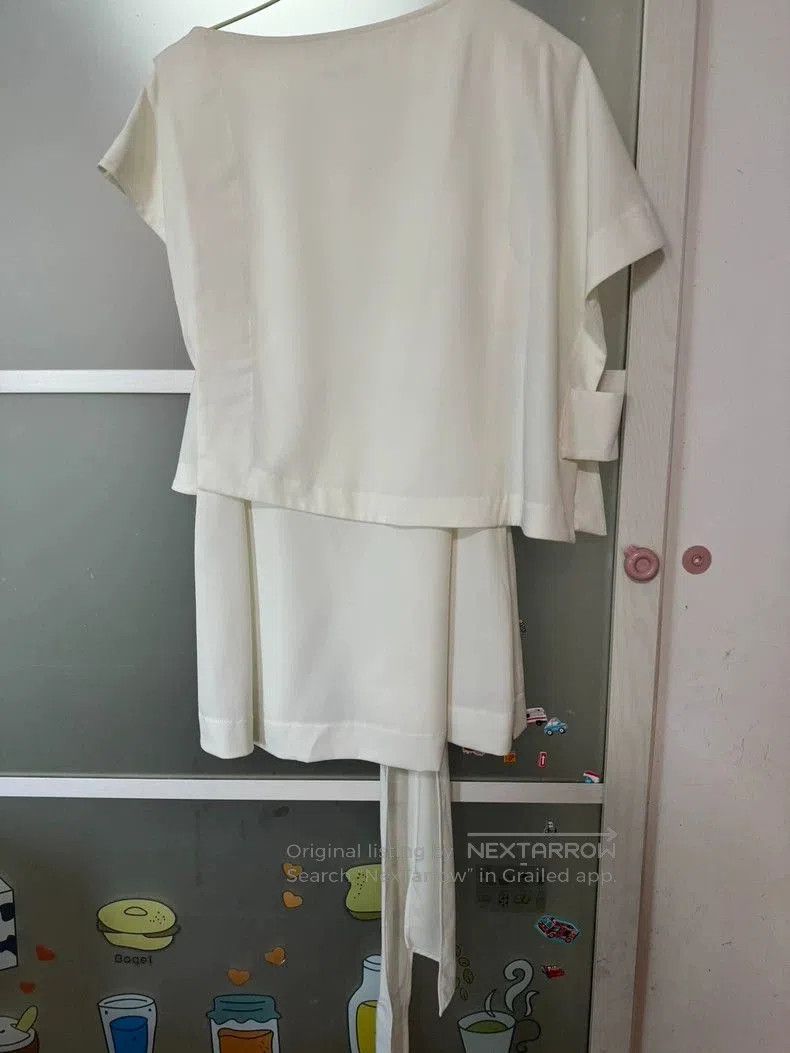 Yohji Yamamoto UN3D White Asymmetric Layered Strap Top Size US S / EU 44-46 / 1 - 3 Thumbnail