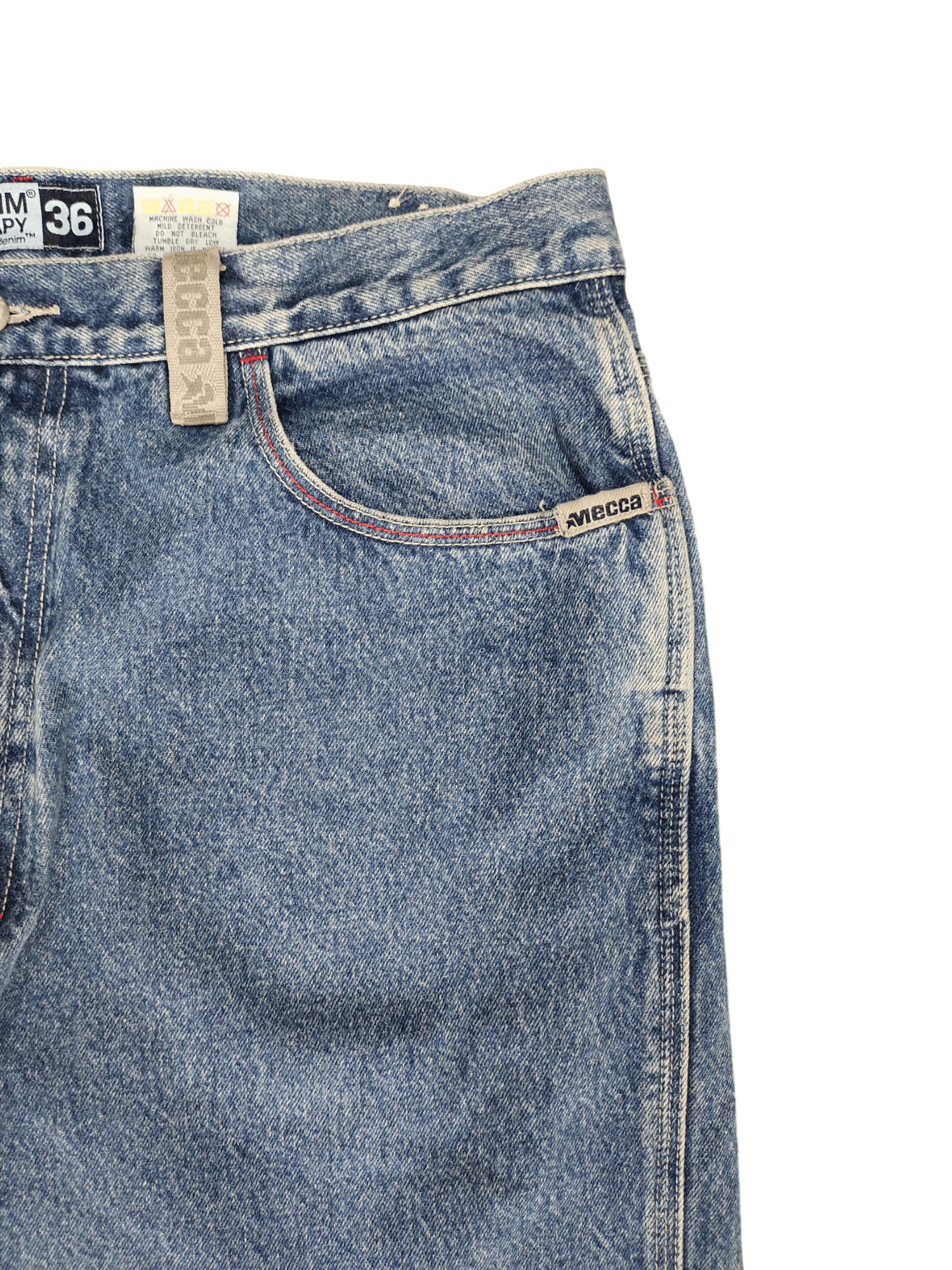 Mecca Vintage 90s Mecca Carpenter Wide Leg Denim Baggy Jeans Size US 36 / EU 52 - 4 Thumbnail