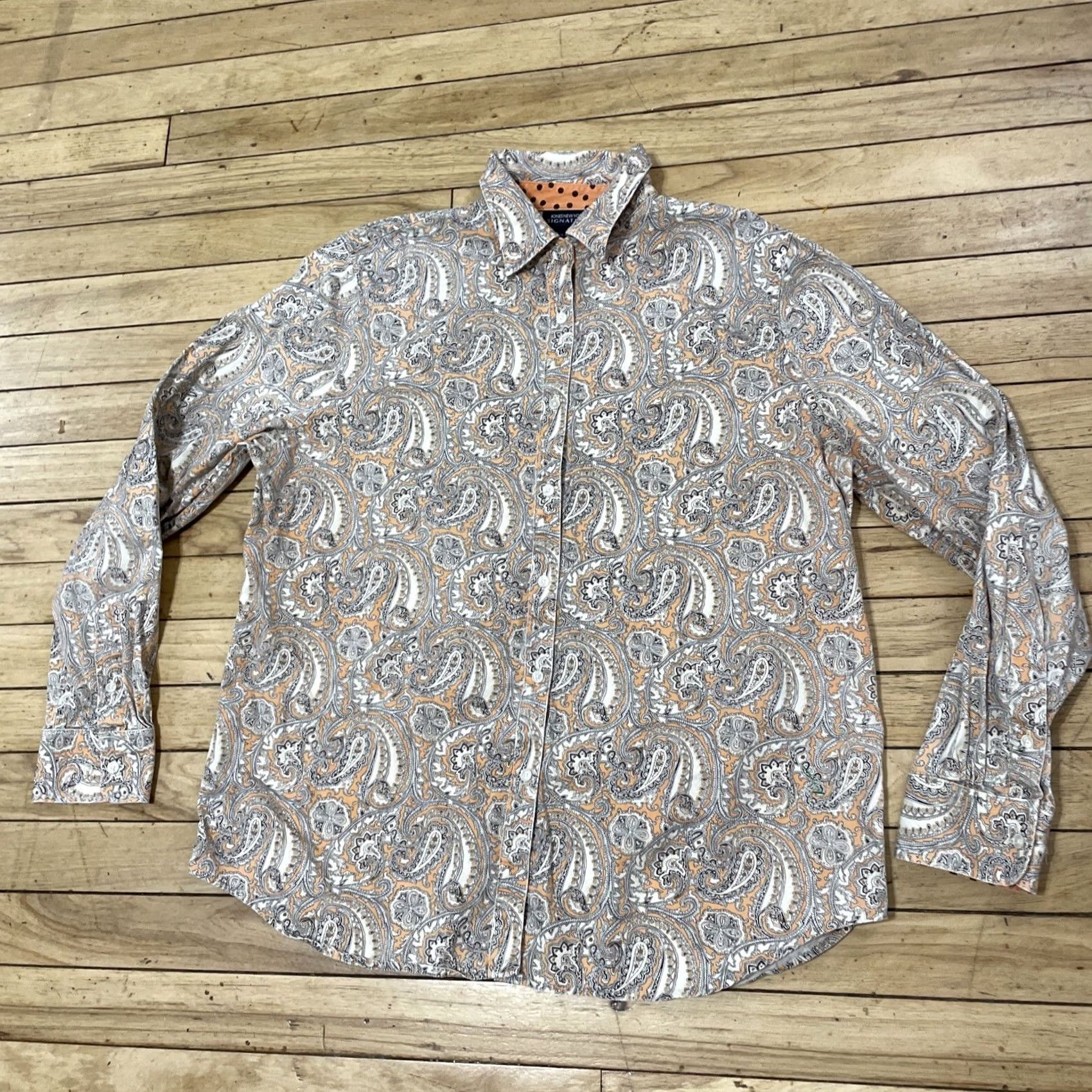 Jones New York Jones New York Signature Paisley Shirt Women L Western Pink Floral Button-Up Top Size M / US 6-8 / IT 42-44 - 2 Thumbnail