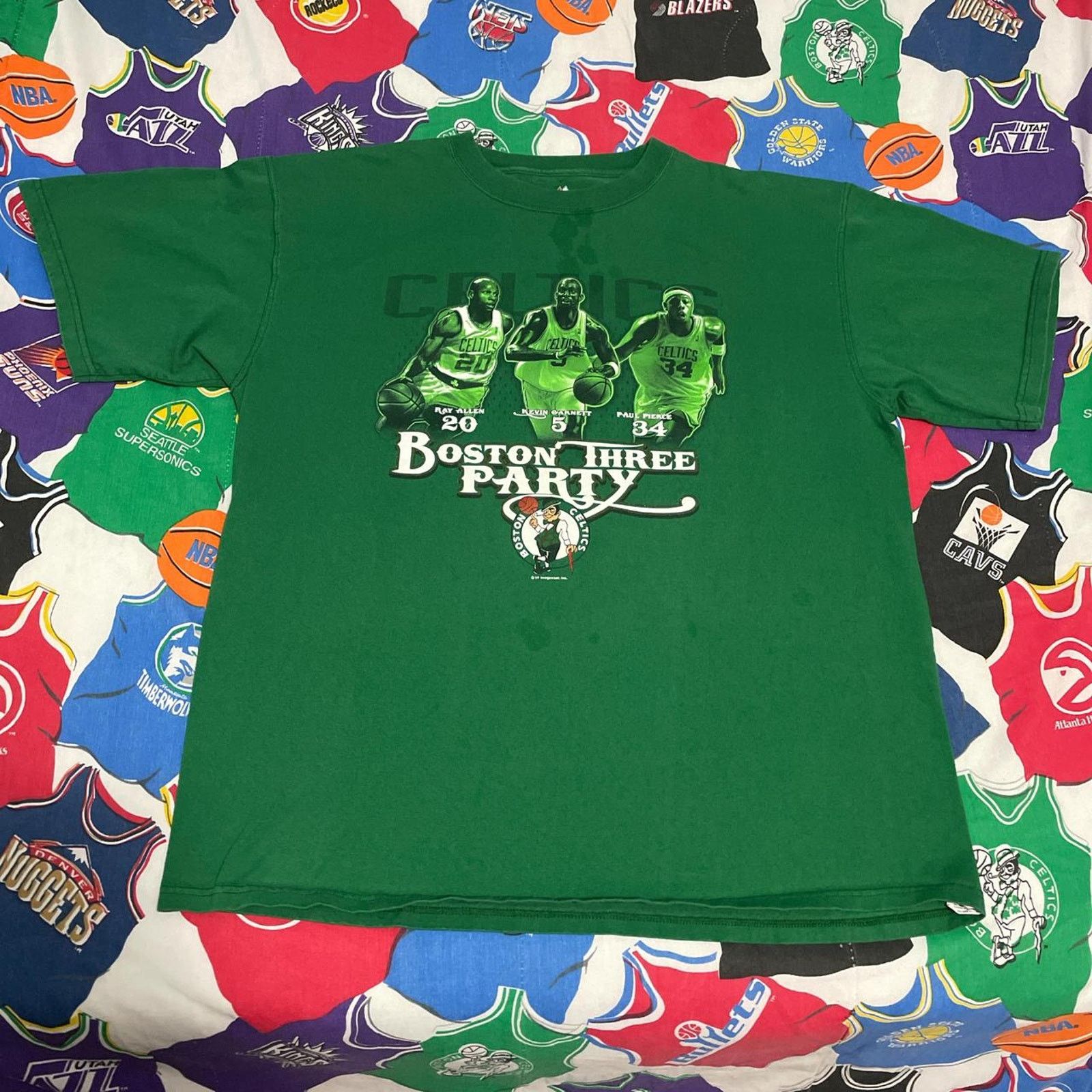 Majestic × NBA Y2K 2008 NBA Boston Celtics Paul Pierce Kevin Basketball Tee Size US XL / EU 56 / 4 - 1 Thumbnail