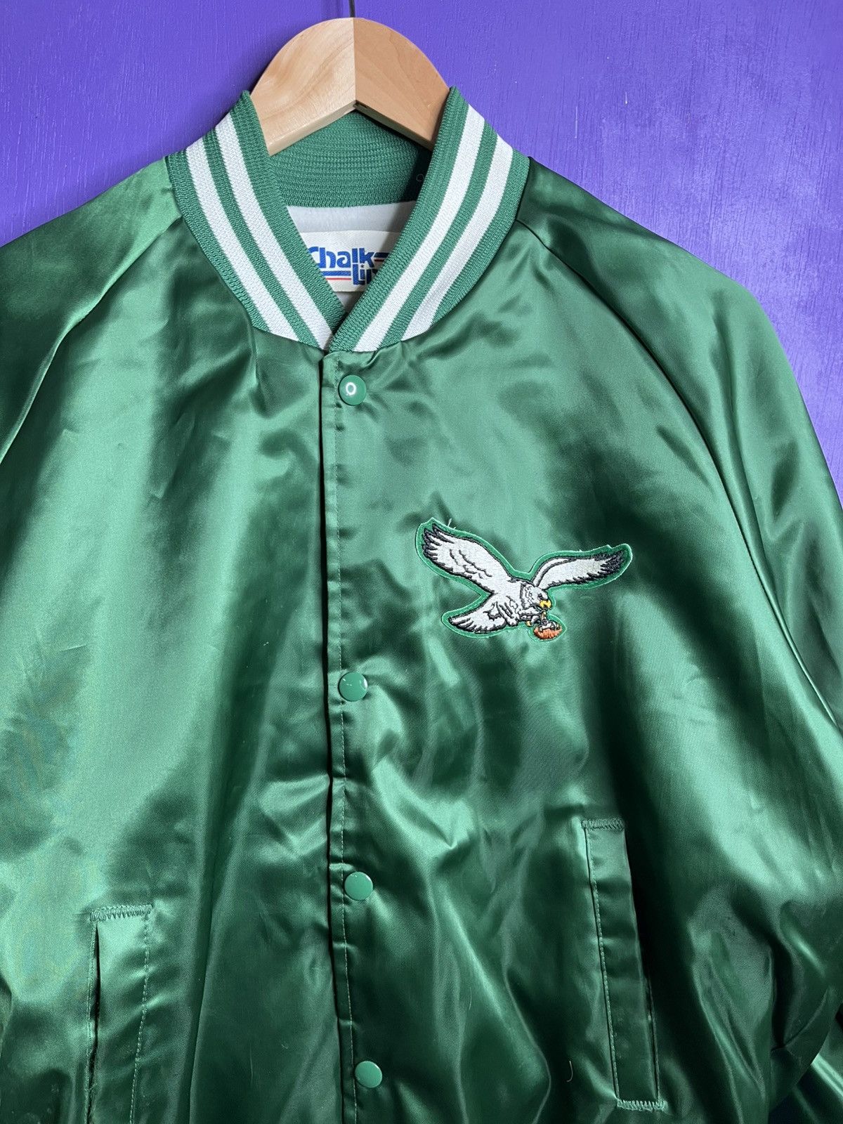 Chalk Line × NFL × Vintage Vintage 80s Chalk line Philadelphia eagles satin jacket Size US L / EU 52-54 / 3 - 3 Thumbnail