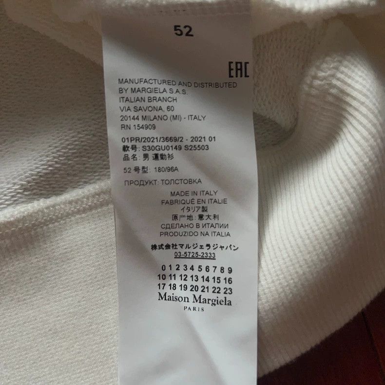 Maison Margiela Maison Margiela White sweatshirt 2501-Nextarrow Size US L / EU 52-54 / 3 - 3 Thumbnail