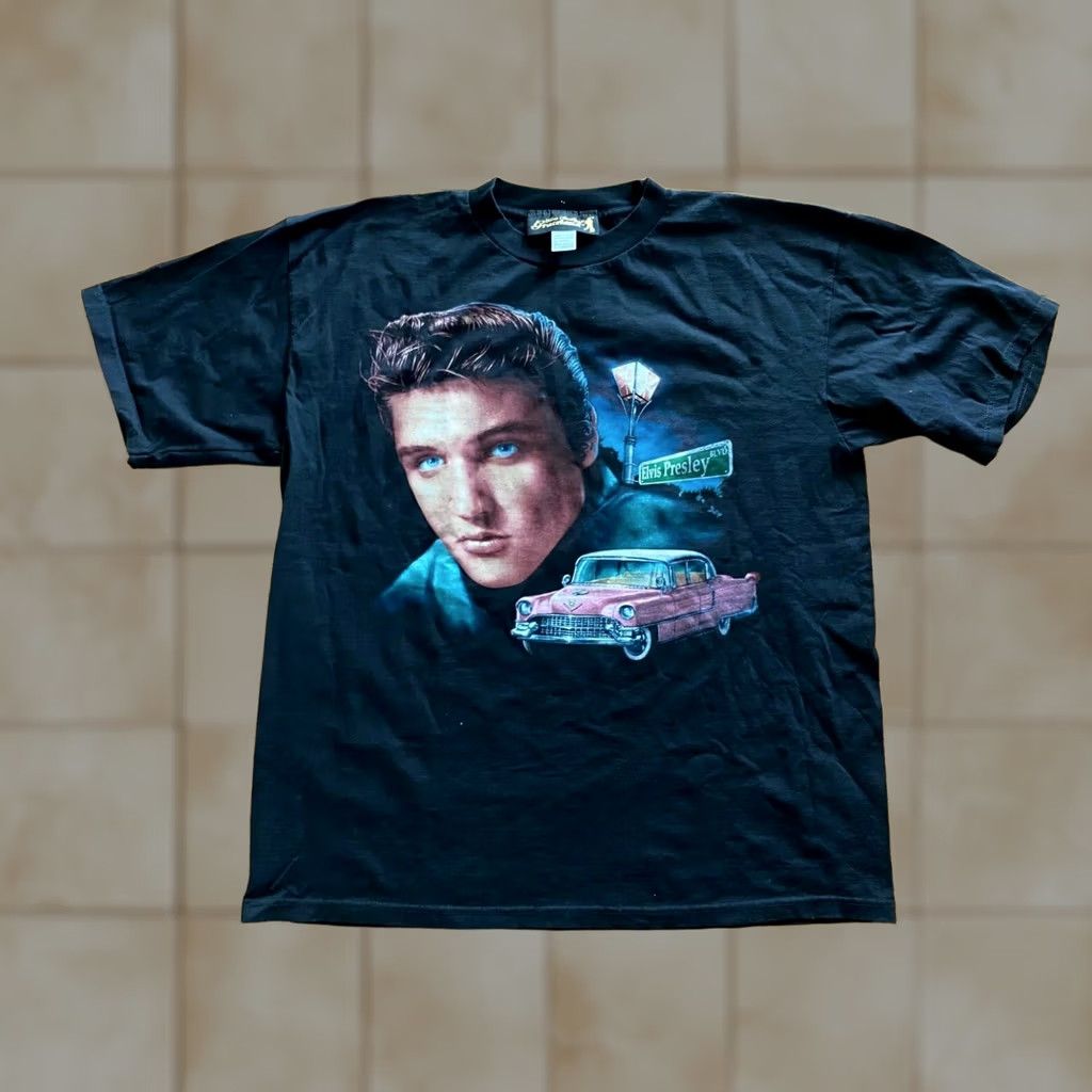 Vintage VINTAGE Elvis Presley All Over Print Shirt Graceland USA Made Mens XL Black 1990s Graceland Mens XL Black Elvis Presley Shirt Size US XL / EU 56 / 4 - 1 Thumbnail