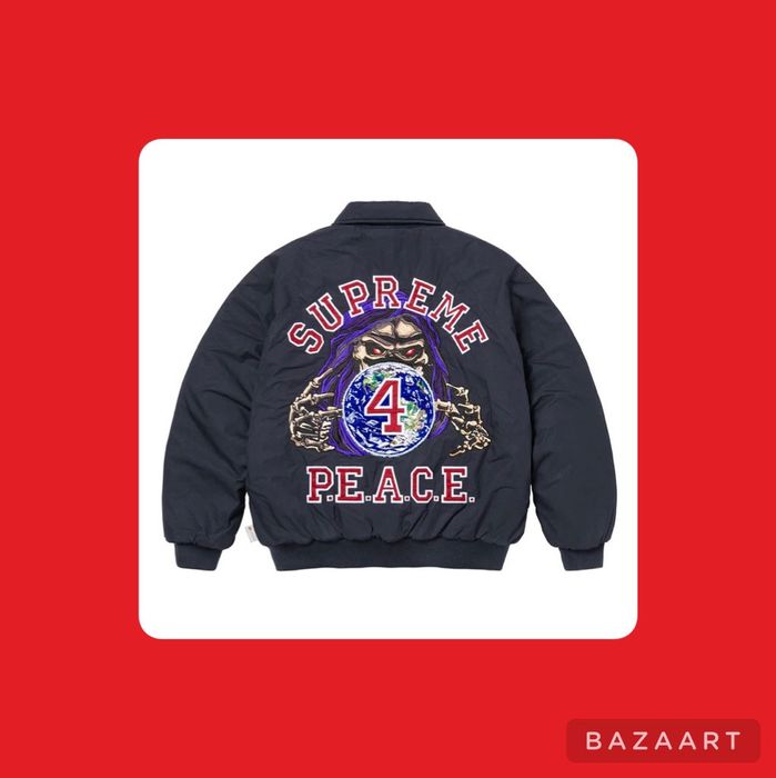 Supreme Supreme Peace Embroidered Work Jacket Navy Grim Reaper XL