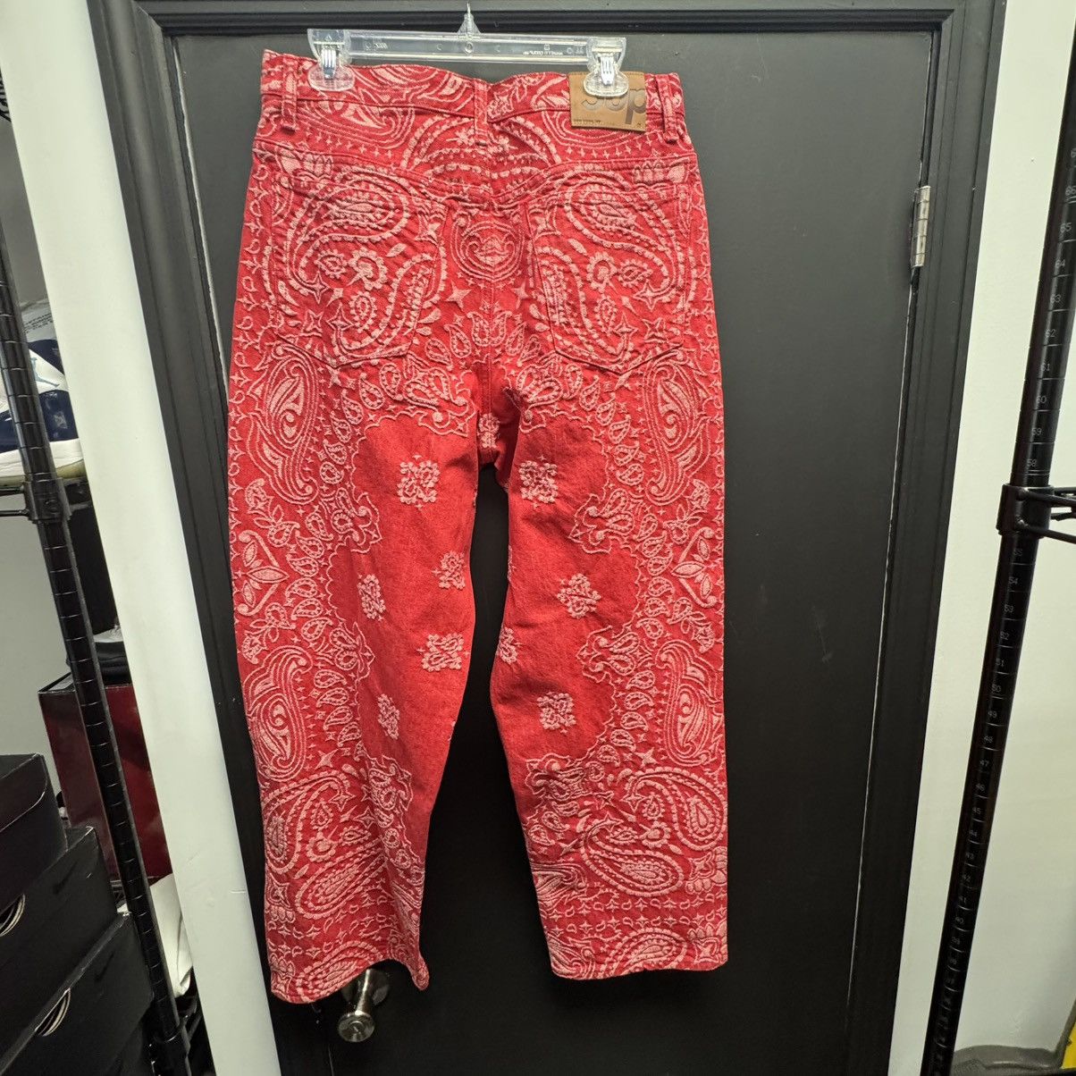 Supreme Supreme Bandana Jacquard Baggy Jean Red Size US 30 / EU 46 - 2 Thumbnail