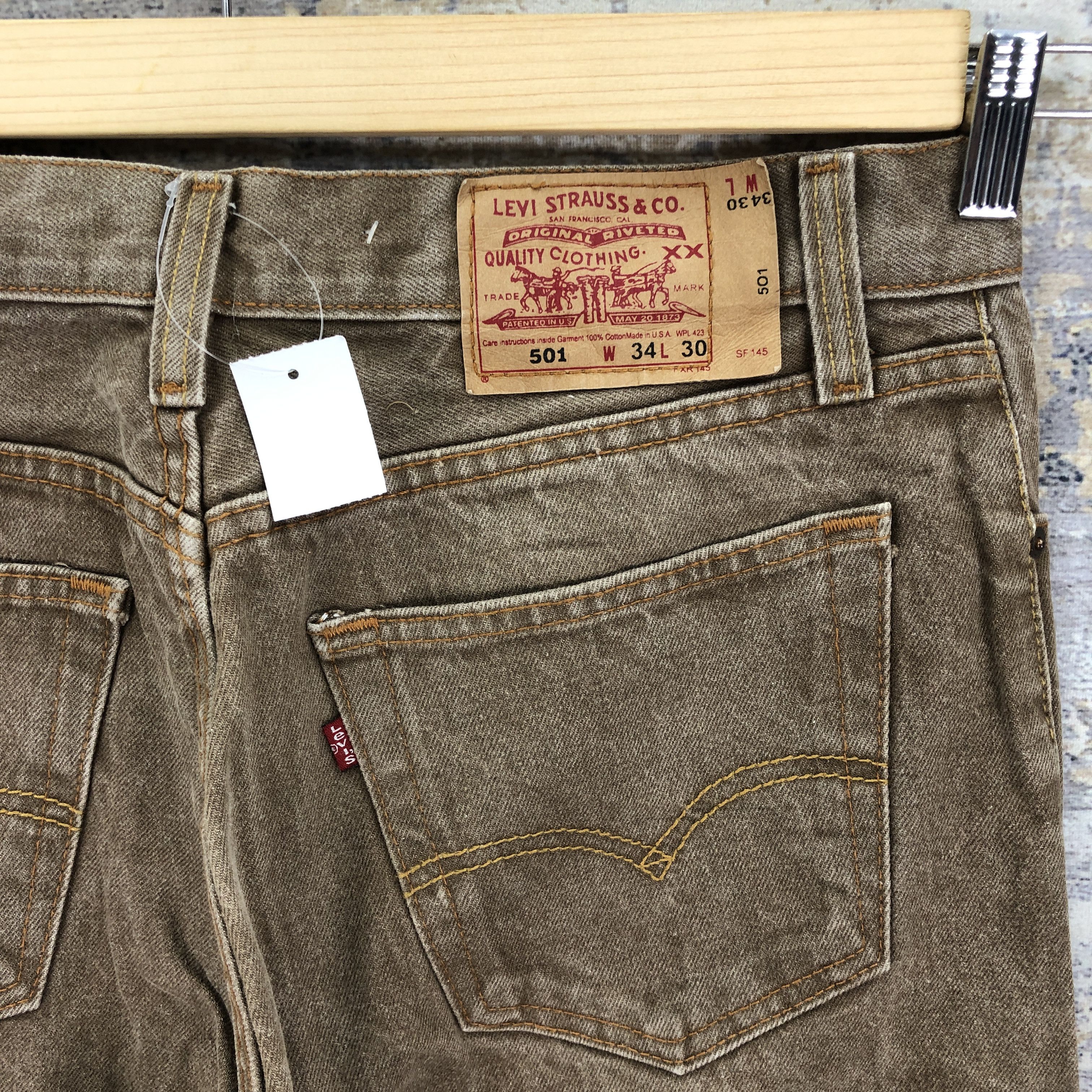 Levi's Vintage 90s Levis 501 Brown Jeans Levi's Faded Denim Size US 34 / EU 50 - 5 Thumbnail