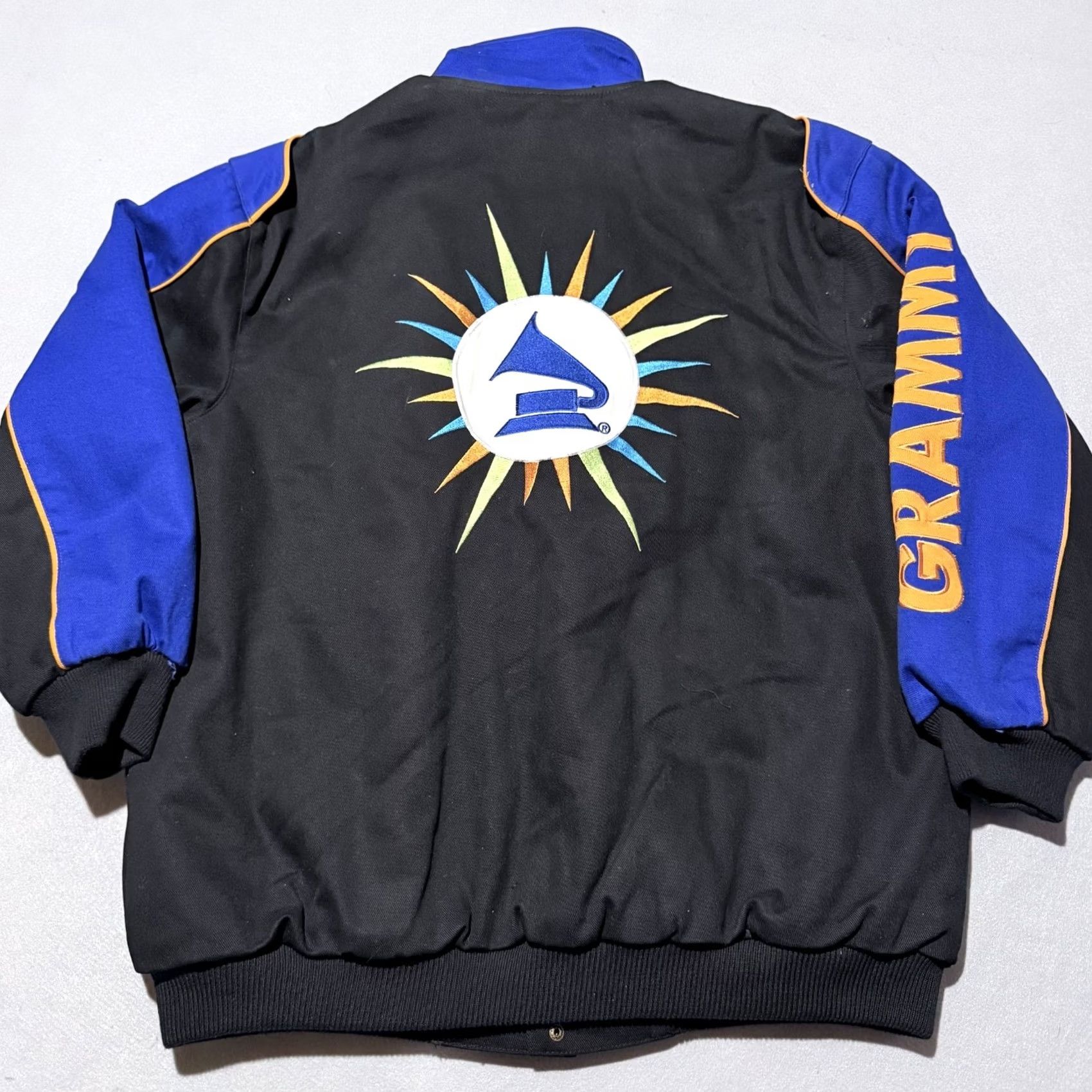 Vintage VINTAGE 49th Grammy Awards Bomber Jacket Men Black Blue Embroidered Snaps XL Jacket Size US XL / EU 56 / 4 - 7 Thumbnail