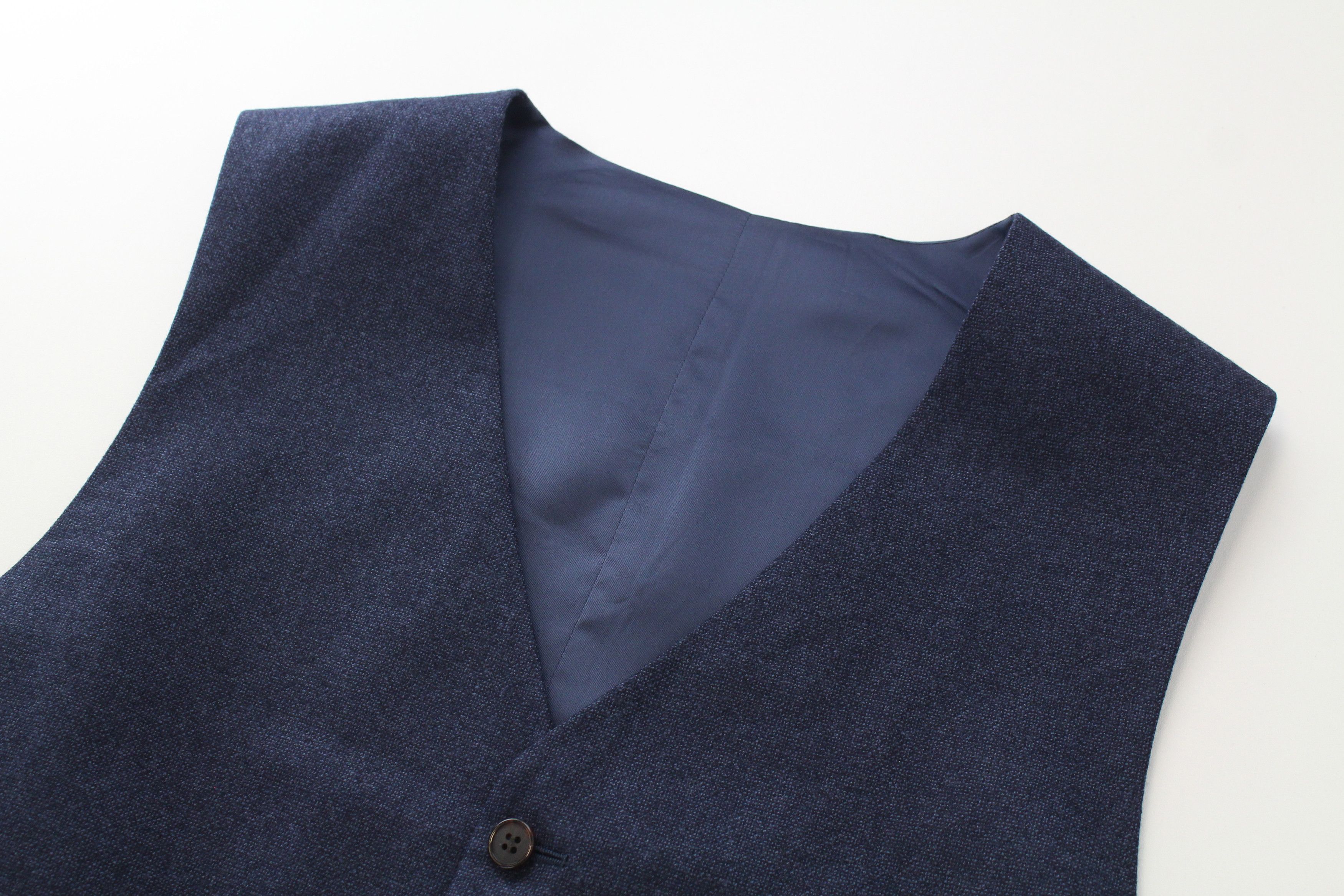 Suitsupply UK42S Blue Wool Single-Breasted V-neck Waistcoat 60874 Size 42S - 3 Thumbnail
