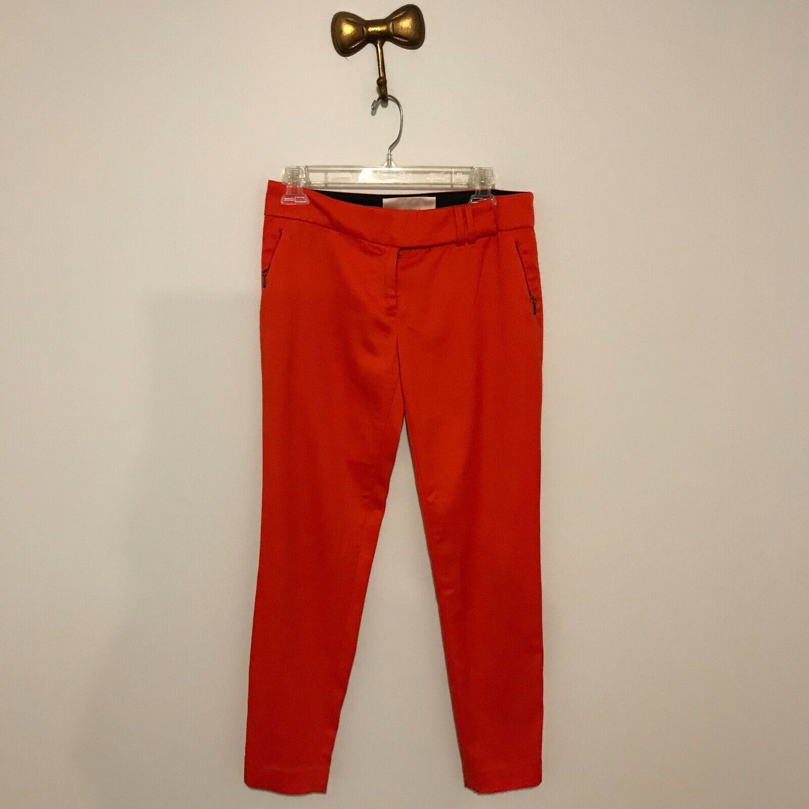 Anthropologie Anthropologie Leifsdottir Orange Cropped Ankle Zipper Pants Size 27" / US 4 / IT 40 - 1 Thumbnail