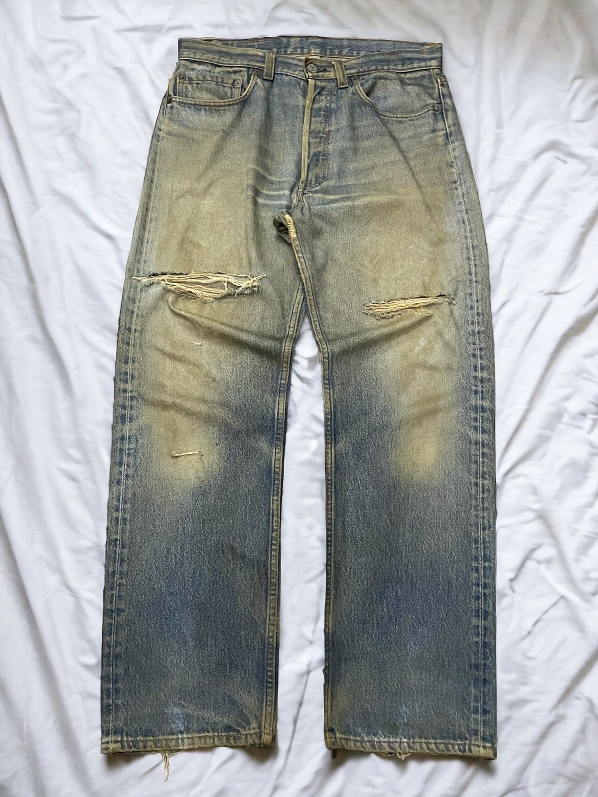 Edwin × Levi's × Vintage Vintage Levis 501 Dirty Vintage Mud Wash Jeans Size US 32 / EU 48 - 1 Thumbnail