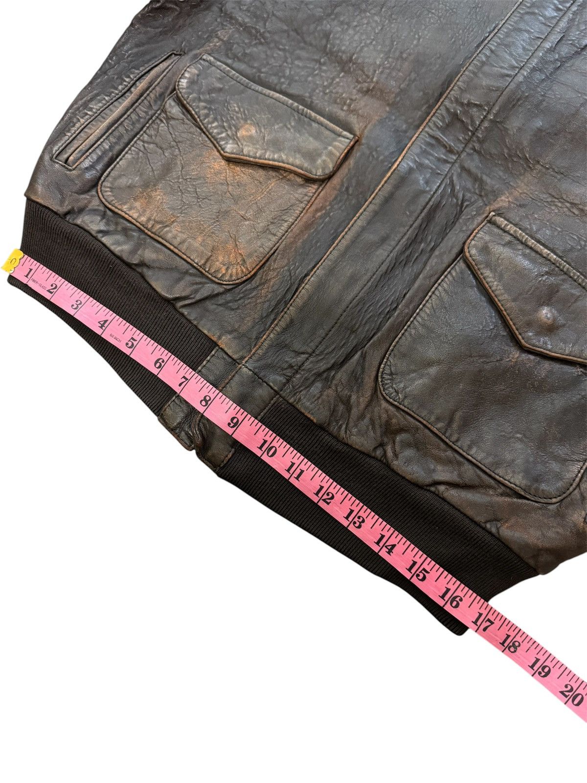 Leather VINTAGE BRIGHT LIGHTS DISTRESSED LEATHER JACKET Size US L / EU 52-54 / 3 - 18 Thumbnail