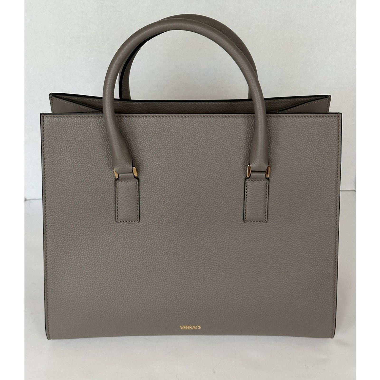 Versace Versace Virtus Grainy Leather Grey Large Bag 1005961 Size ONE SIZE - 5 Thumbnail