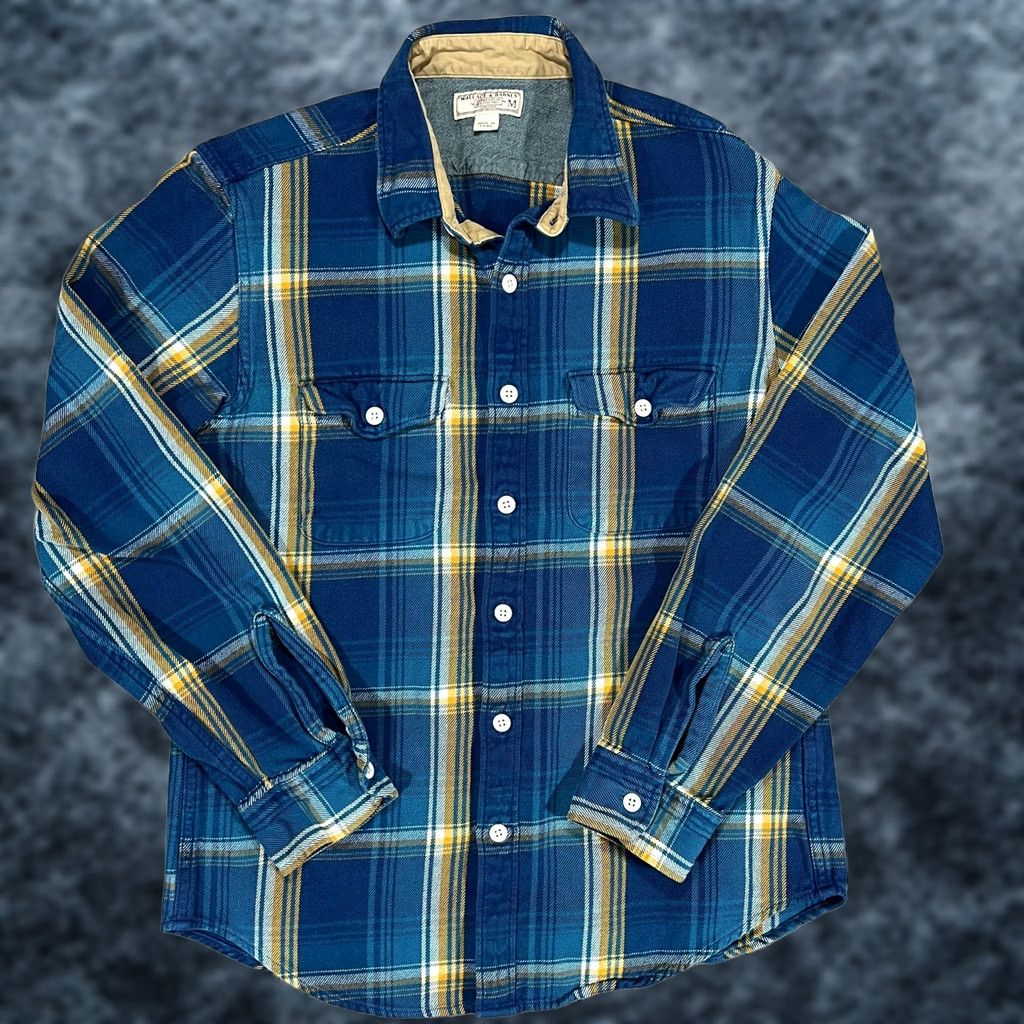 Wallace & Barnes Wallace & Barnes Flannel Long Sleeve Button Shirt Medium Men Blue Plaid Size US M / EU 48-50 / 2 - 1 Thumbnail