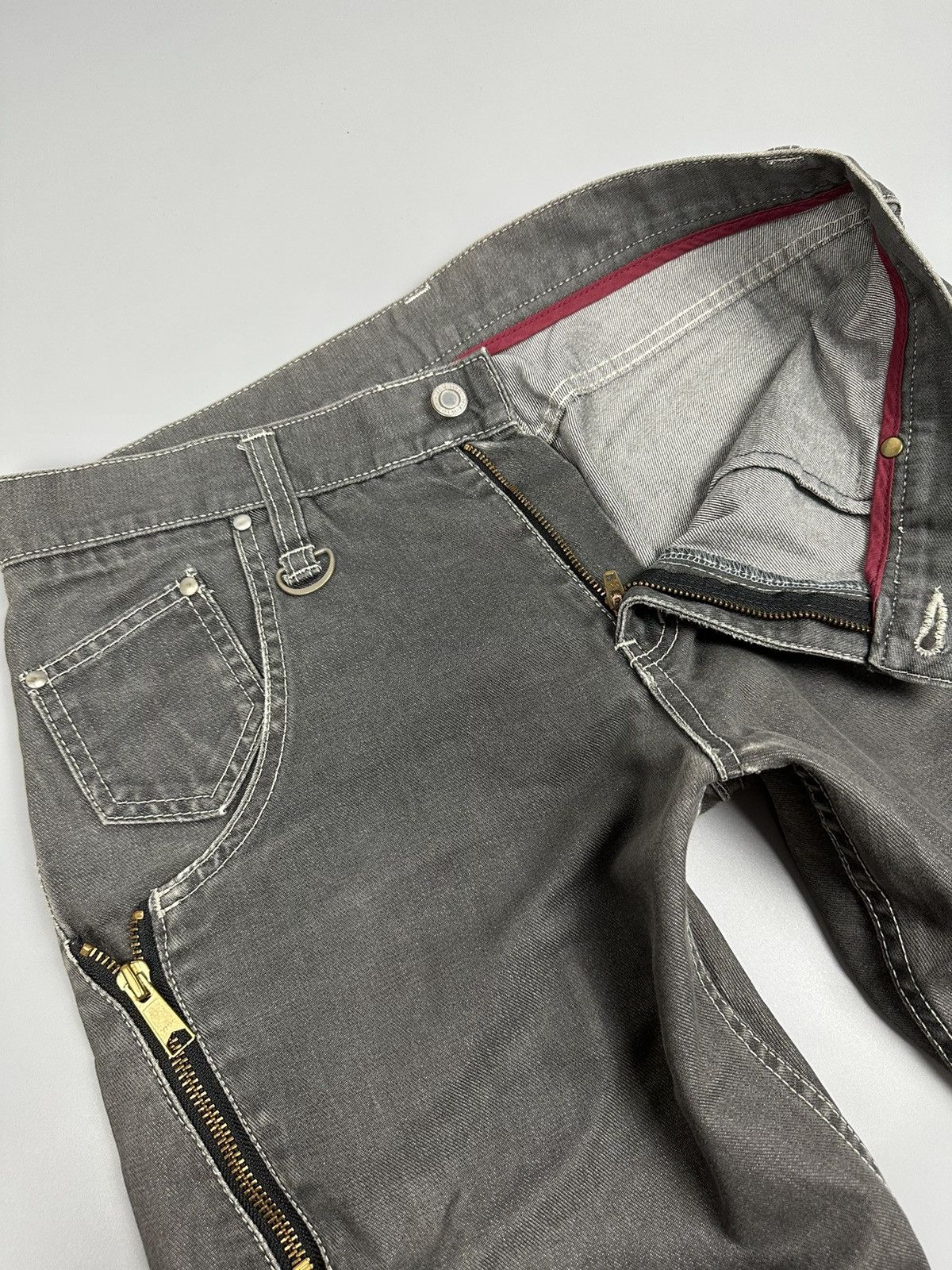 If Six Was Nine × Le Grande Bleu (L.G.B.) Japanese Unbrand Curve Leg Zipper Jeans Size US 33 - 7 Thumbnail
