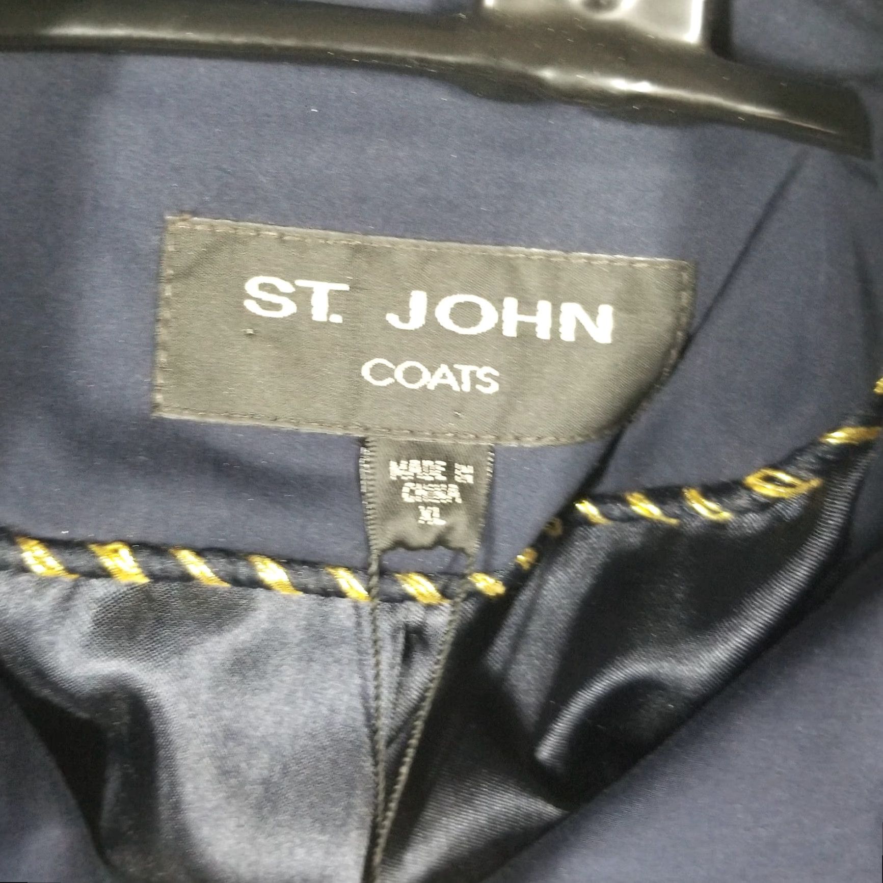 St. John St. John Coat Luxury Jacket XL Navy Blue Overcoat Cotton Blend NWT Women XL Coat H681W21 Size XL / US 12-14 / IT 48-50 - 2 Thumbnail