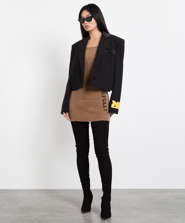 Off-White o1y1125 Mini Dress in Camel/Black Size XS / US 0-2 / IT 36-38 - 5 Thumbnail