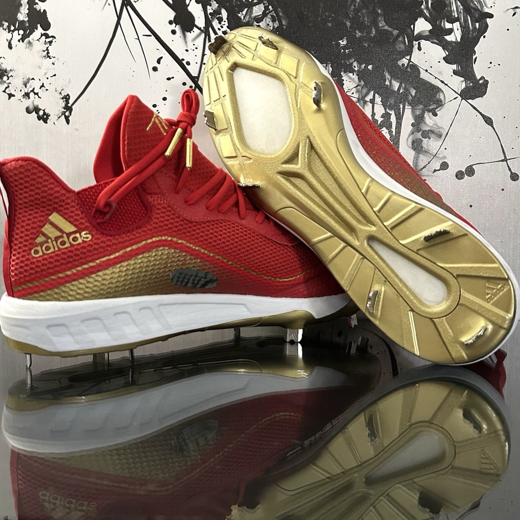 Adidas Adidas Boost Icon Baseball Cleats Mens Size 14 G28235 Red Gold Size US 14 / EU 47 - 6 Thumbnail