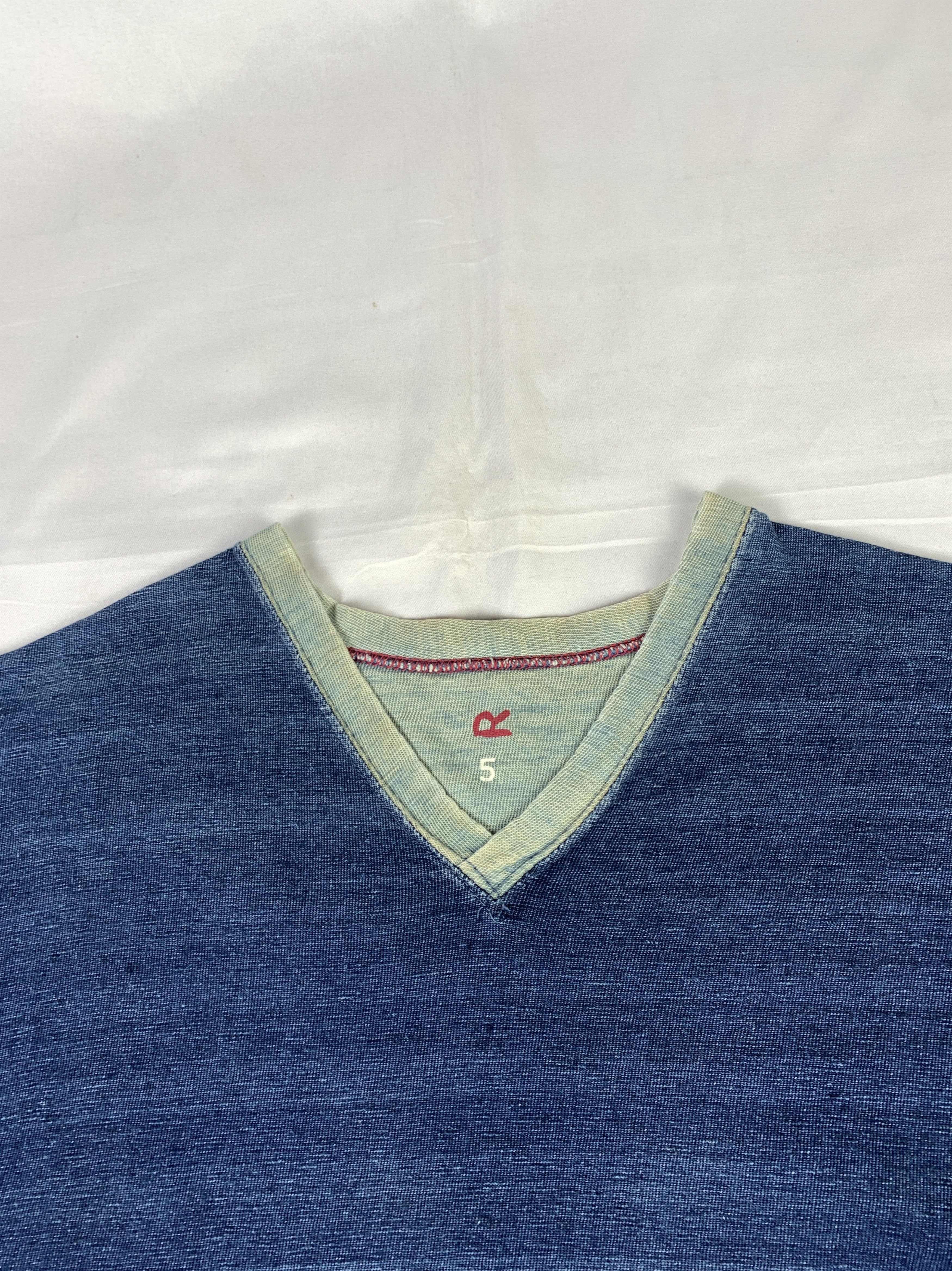45rpm 45rpm Indigo Dyed Multicolour V-neck Tee (XL) Size US XL / EU 56 / 4 - 5 Thumbnail