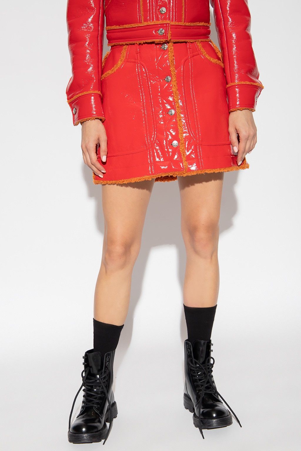 Diesel !DS! DS23 Diesel O-Neillia Red Regular Shine Skirt Size 27" / US 4 / IT 40 - 5 Thumbnail