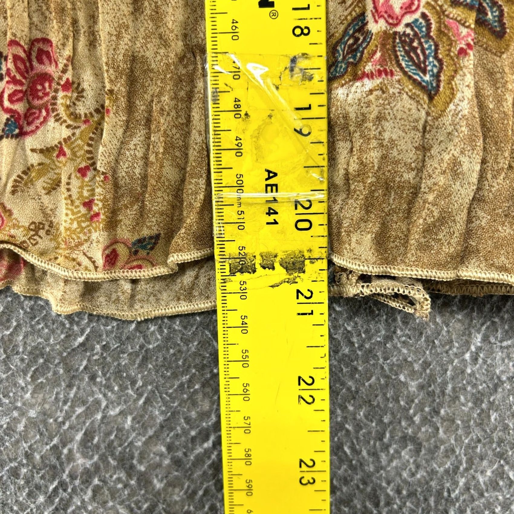 Vintage VINTAGE Jaipur Tank Top Womens S Brown Ruffle Floral Paisley Print 90s Flower Satin Cotton Polyester Silk Cap Sleeveless Size S / US 4 / IT 40 - 6 Thumbnail