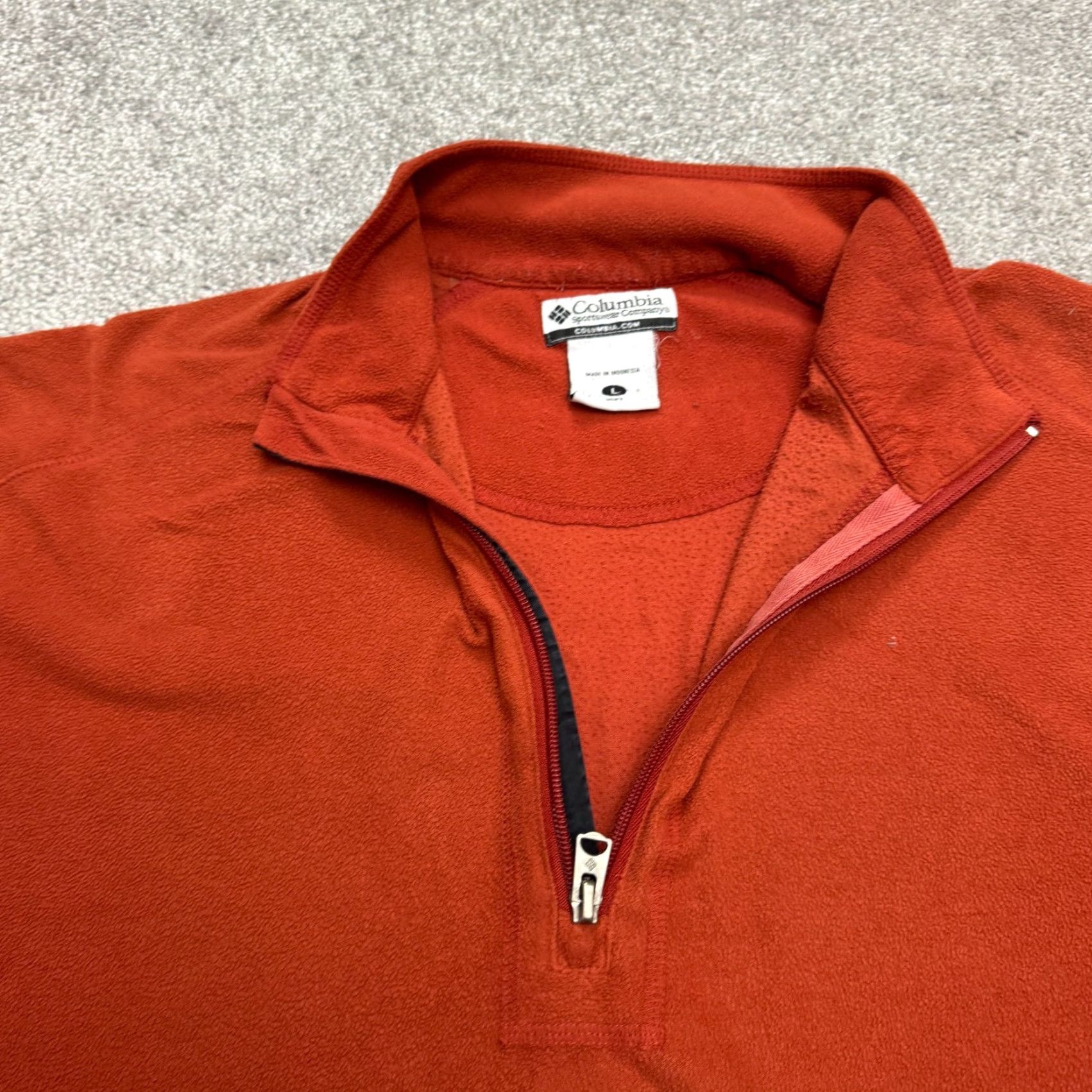Vintage Columbia Jacket Mens Large Orange Outdoor Y2K 1/4 Zip Fleece Pullover Sweatshirt Size L / US 10 / IT 46 - 5 Thumbnail