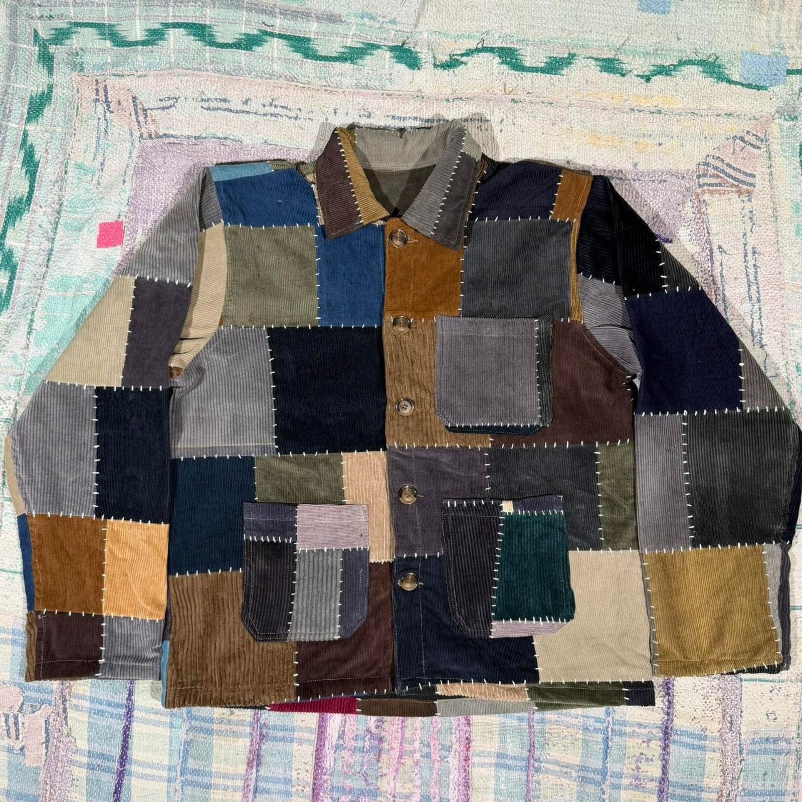 Other Custom patchwork corduroy jacket handmade sashiko size small Size US S / EU 44-46 / 1 - 1 Thumbnail