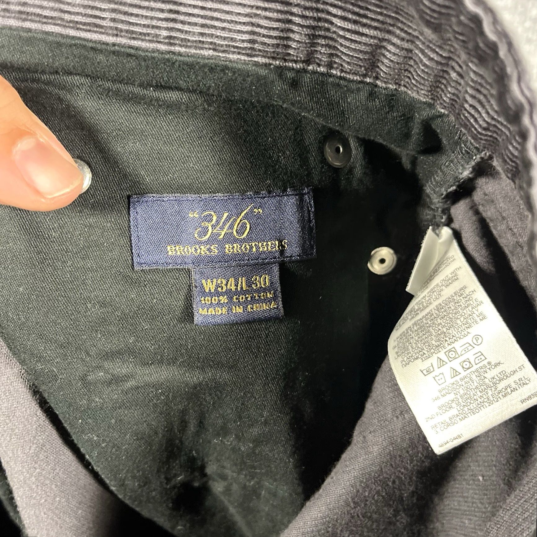 Brooks Brothers Brooks Brothers Pants Corduroy 34x30 Mens Black Dark Gray 100% Cotton Size US 34 / EU 50 - 7 Thumbnail