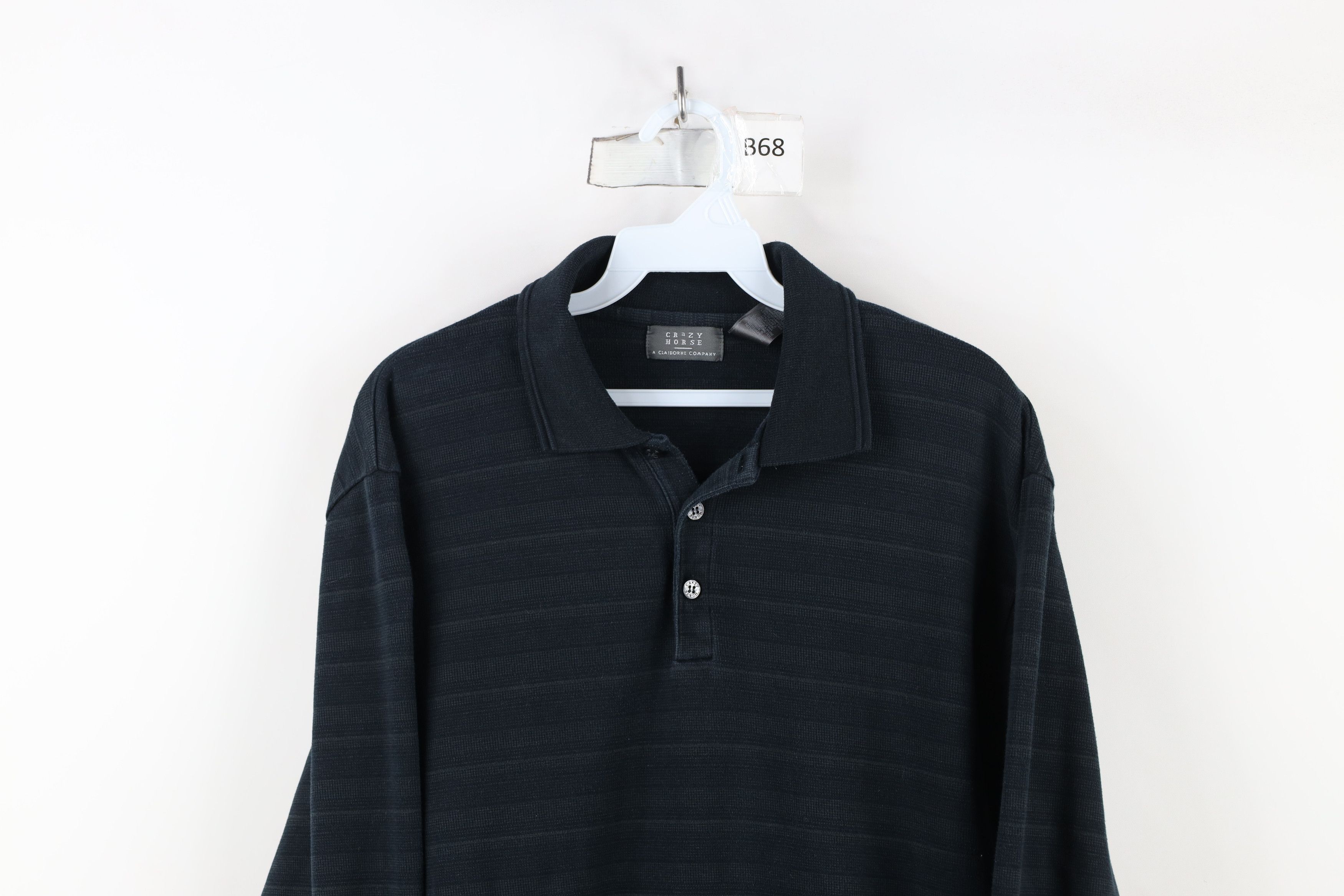 Vintage Vintage 90s Streetwear Thermal Knit Long Sleeve Rugby Polo Size US L / EU 52-54 / 3 - 2 Thumbnail