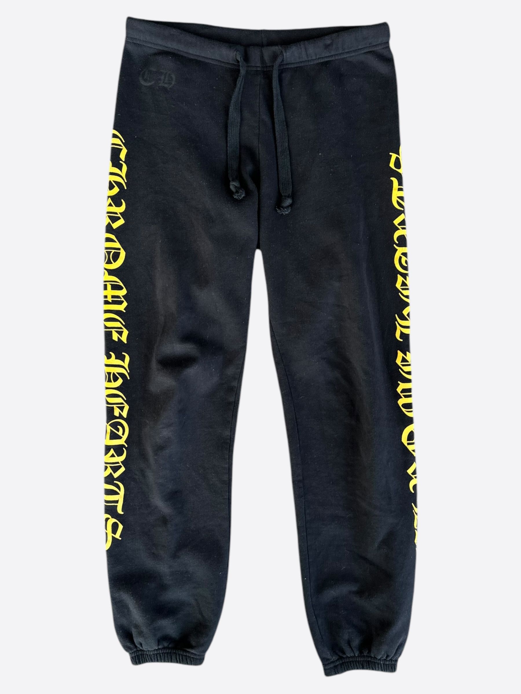 Chrome Hearts Black & Yellow Script Sweatpants
