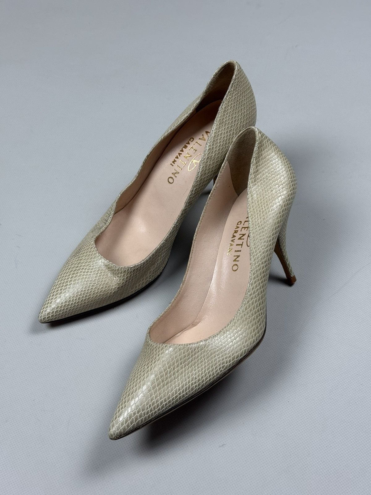 Valentino Valentino Garavani Snakeskin Pattern Leather Heels Shoes Size US 10 / IT 40 - 11 Thumbnail