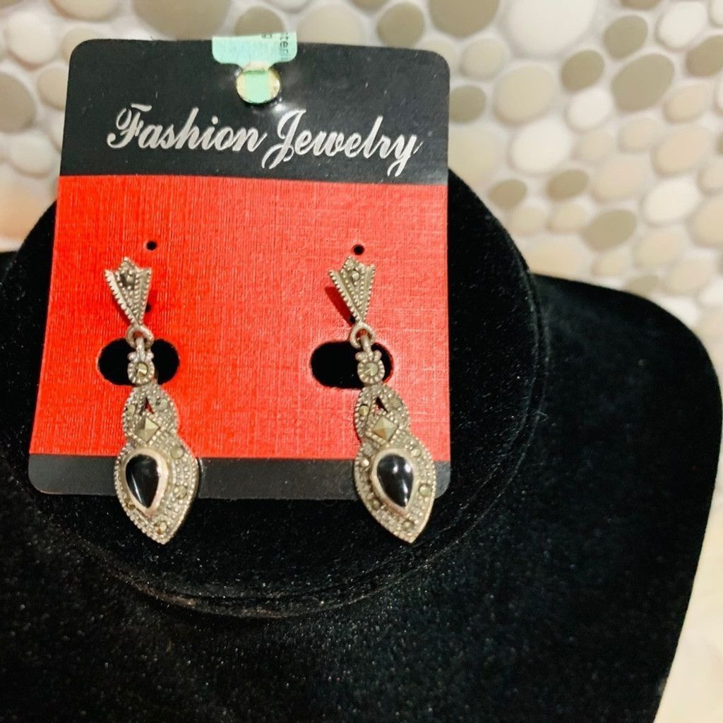 Other Sterling Silver w Marcasite Earrings BN Size ONE SIZE - 1 Thumbnail