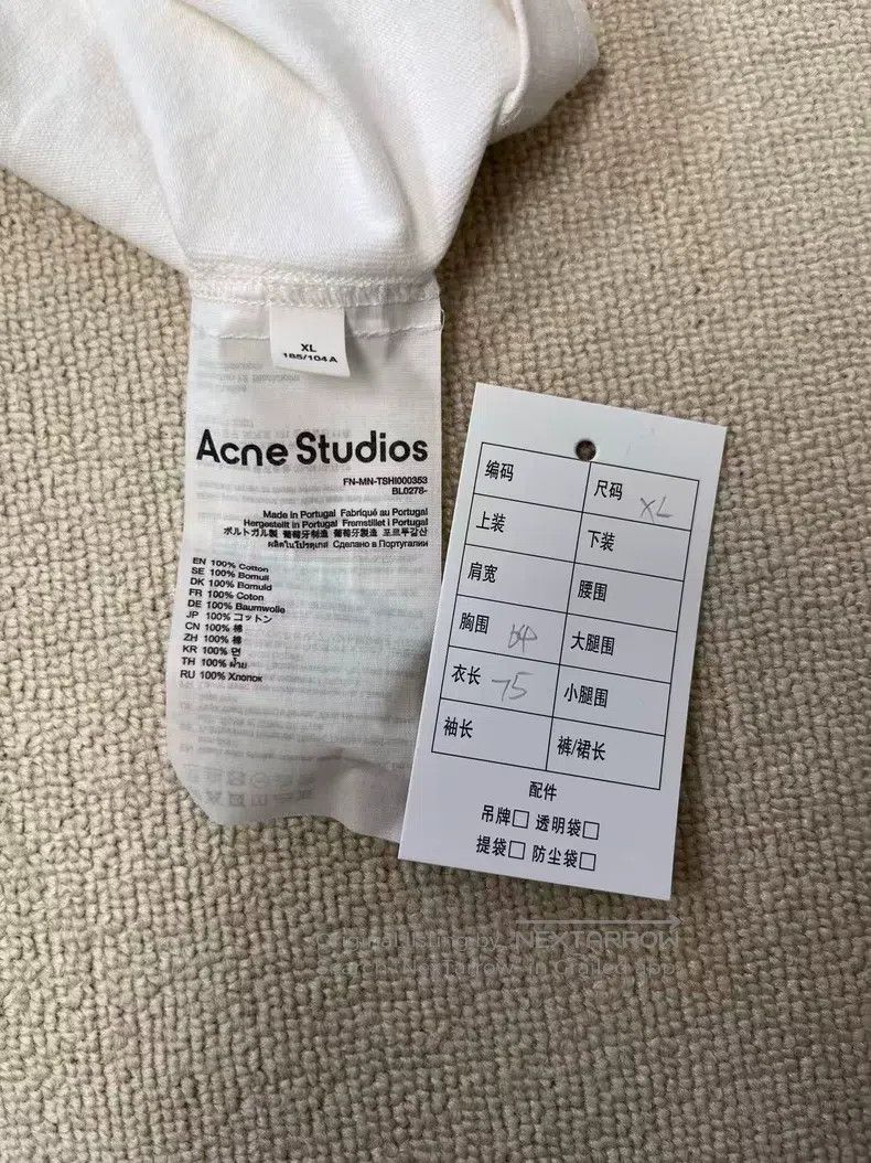 Acne Studios Acne Studios Logo Sleeve Short Sleeve Drop Shoulder T-Shir Size XL / US 12-14 / IT 48-50 - 4 Thumbnail