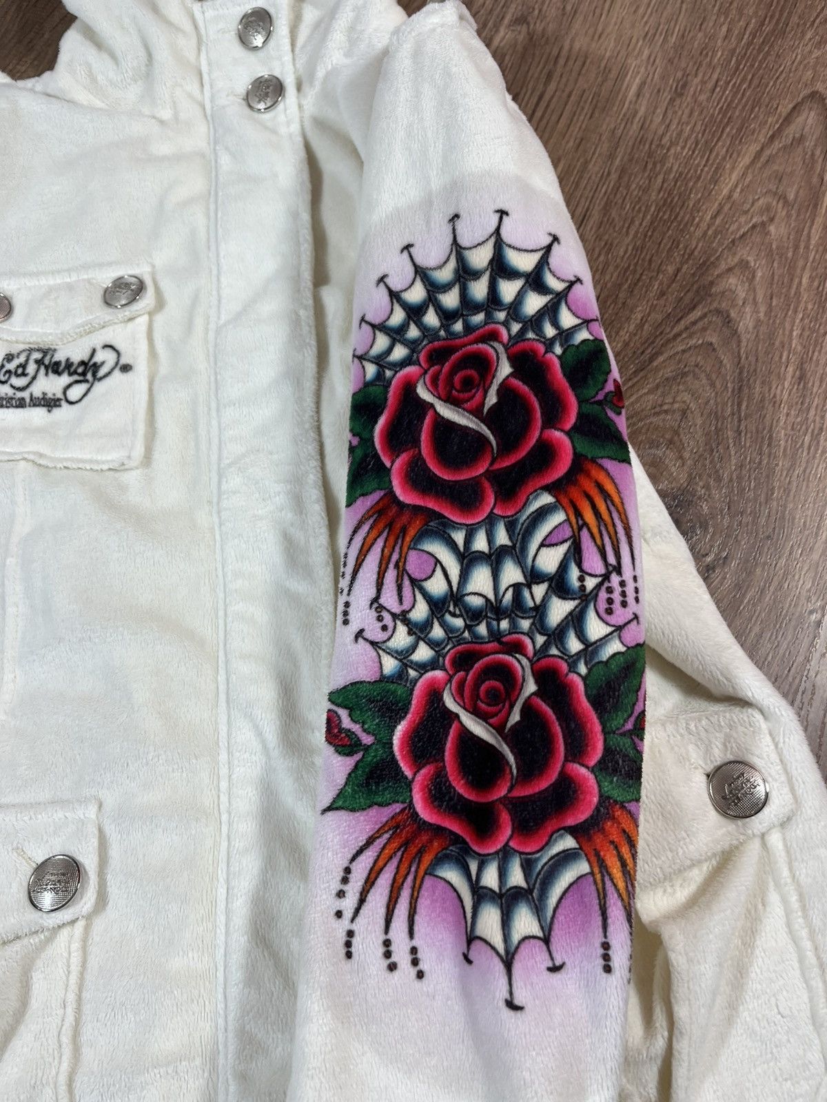 Ed Hardy Plush jacket Ed Hardy By Christian Audigier teddy coat Size L / US 10 / IT 46 - 7 Thumbnail