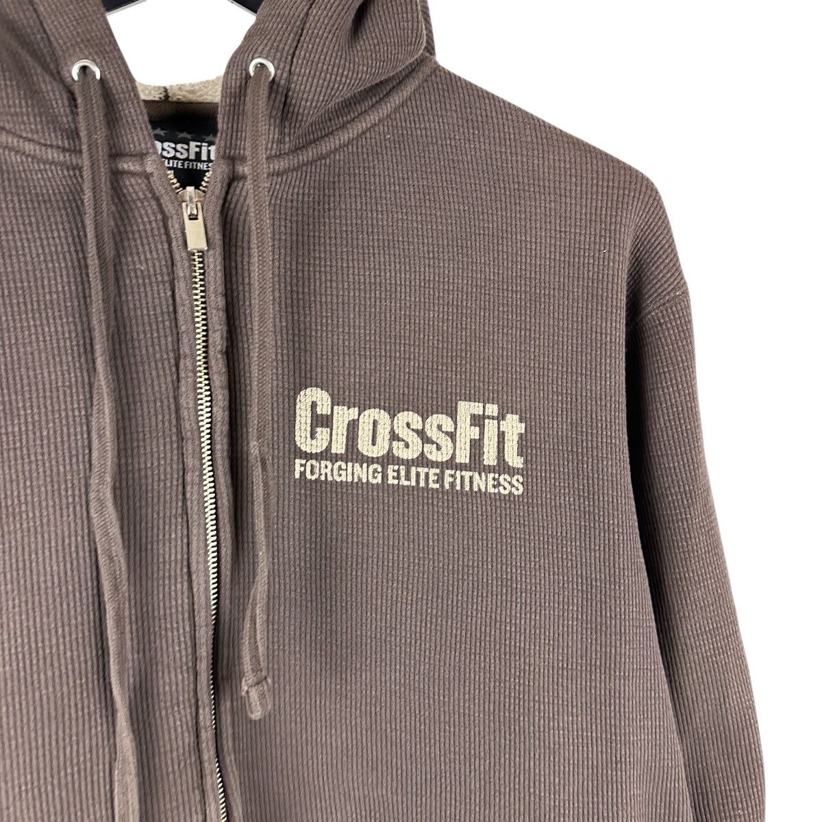 Vintage Vintage Y2K CrossFit Waffle Knit Sherpa Lined Hoodie Size US M / EU 48-50 / 2 - 2 Thumbnail
