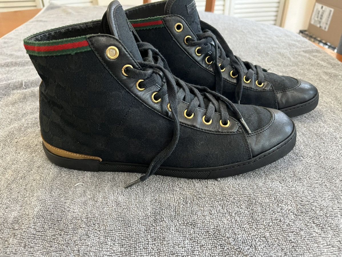 Gucci Gucci BlackGG Canvas and Leather Size US 7.5 / IT 37.5 - 6 Thumbnail