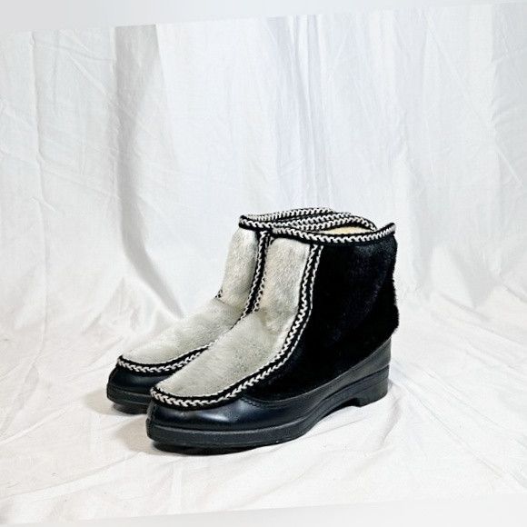 Other Vintage Snowland Black Faux Fur Wool Lined Winter Boots Size US 5 / IT 35 - 1 Thumbnail