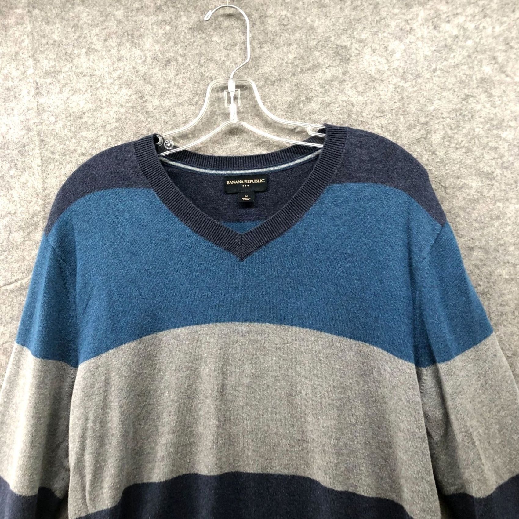 Banana Republic Banana Republic Cotton Sweater Mens M Blue Striped Crewneck Pullover Shirt Sweater Pullover Classic Knit Long Sleeve Vintage? No Size US M / EU 48-50 / 2 - 3 Thumbnail