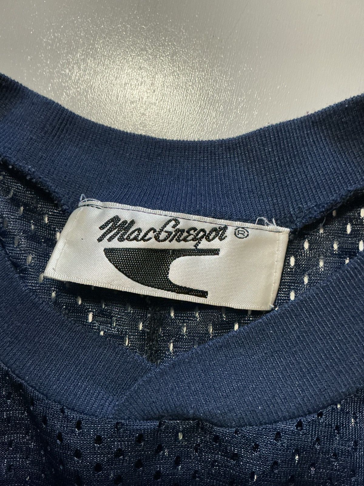 McGregor Vintage Macgregor 88 Navy Blue Striped Mesh Football Jersey Size US M / EU 48-50 / 2 - 5 Thumbnail