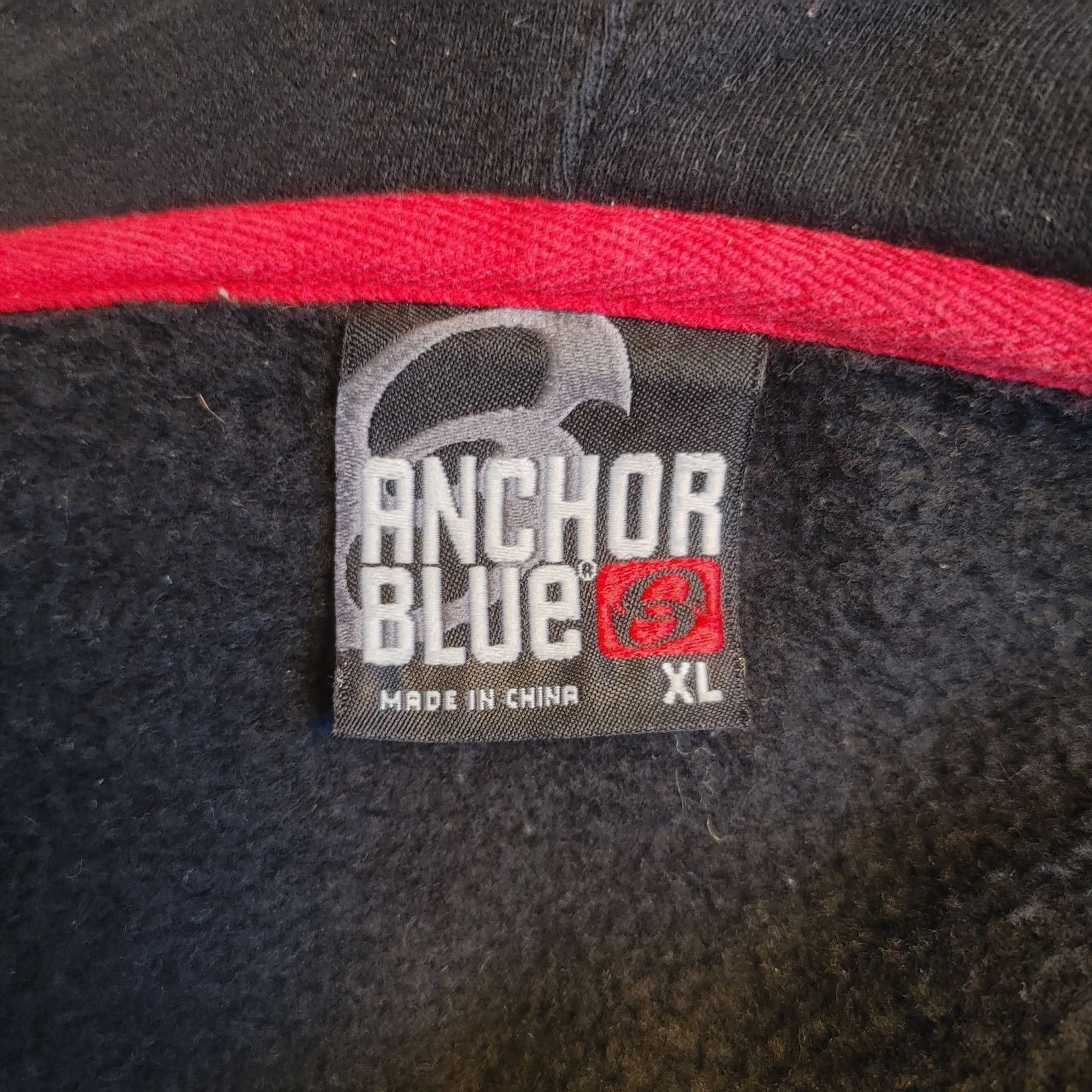 Anchor Blue Anchor Blue Mens XL Black/Red Full Zip Hoodie Sweater Jacket Size US XL / EU 56 / 4 - 3 Thumbnail