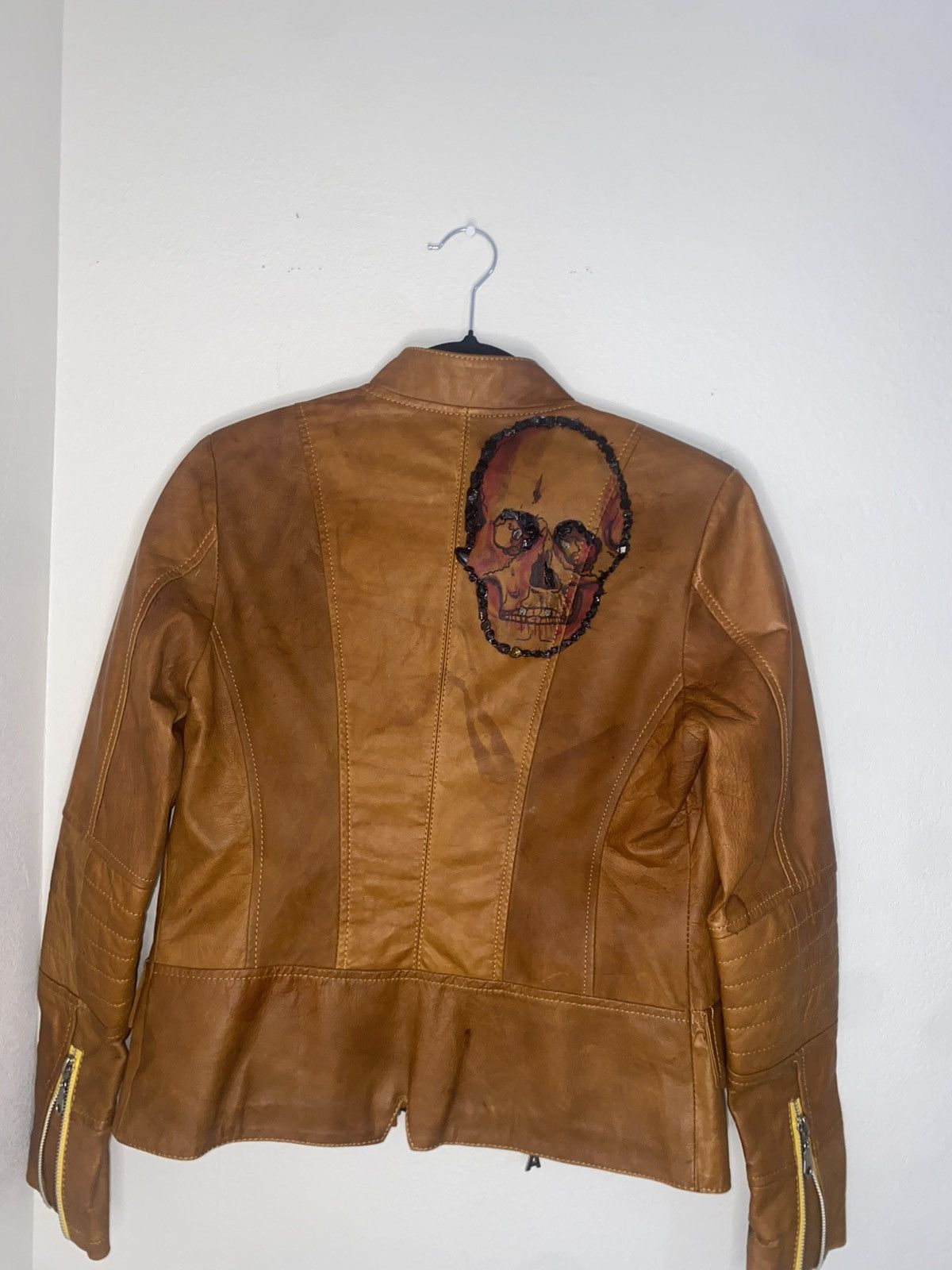 Other Hand-Painted Leather Jacket w/ Crystals (XXS • 1 of 1) Size XXS / US 00 / IT 34 - 2 Thumbnail