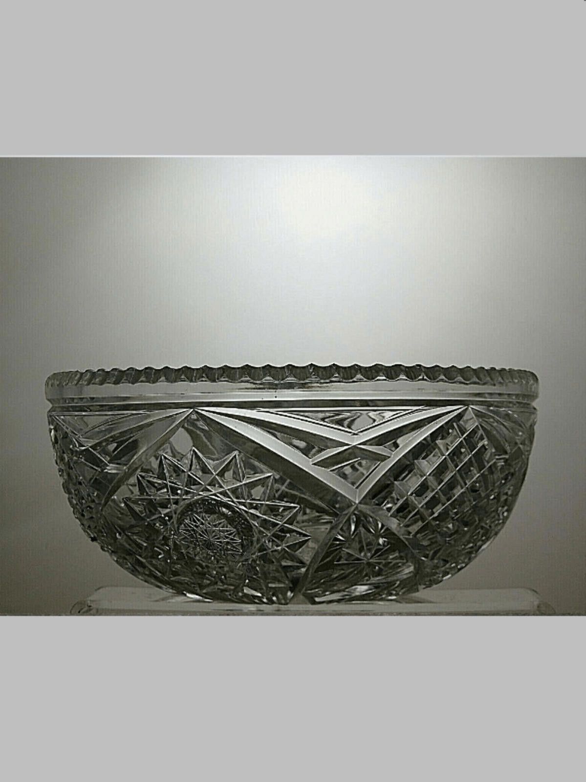 NASCAR Stuart Crystal Hobstar Cut Salad Fruit Serving Bowl 4 1/8" Size ONE SIZE - 1 Thumbnail