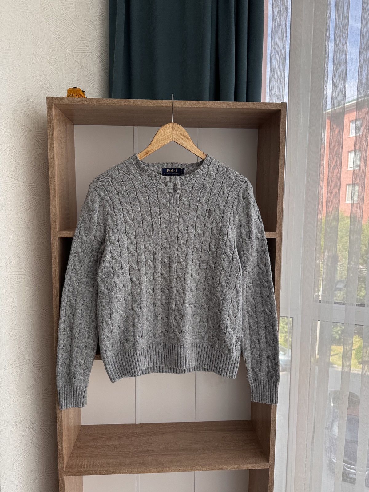 Polo Ralph Lauren × Vintage Vintage Polo Ralph Lauren Grey Old Money Cable Knit Sweater Size S / US 4 / IT 40 - 8 Thumbnail