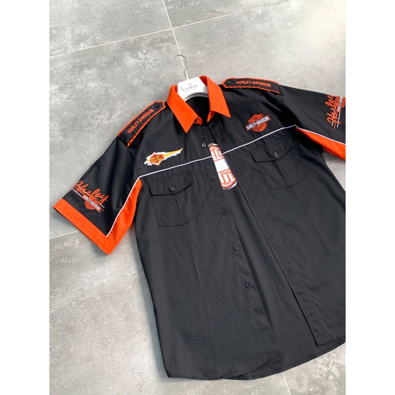 Harley Davidson Men's HARLEY DAVIDSON Biker Moto Embroidered Logo Shirt XL Size US XL / EU 56 / 4 - 6 Thumbnail