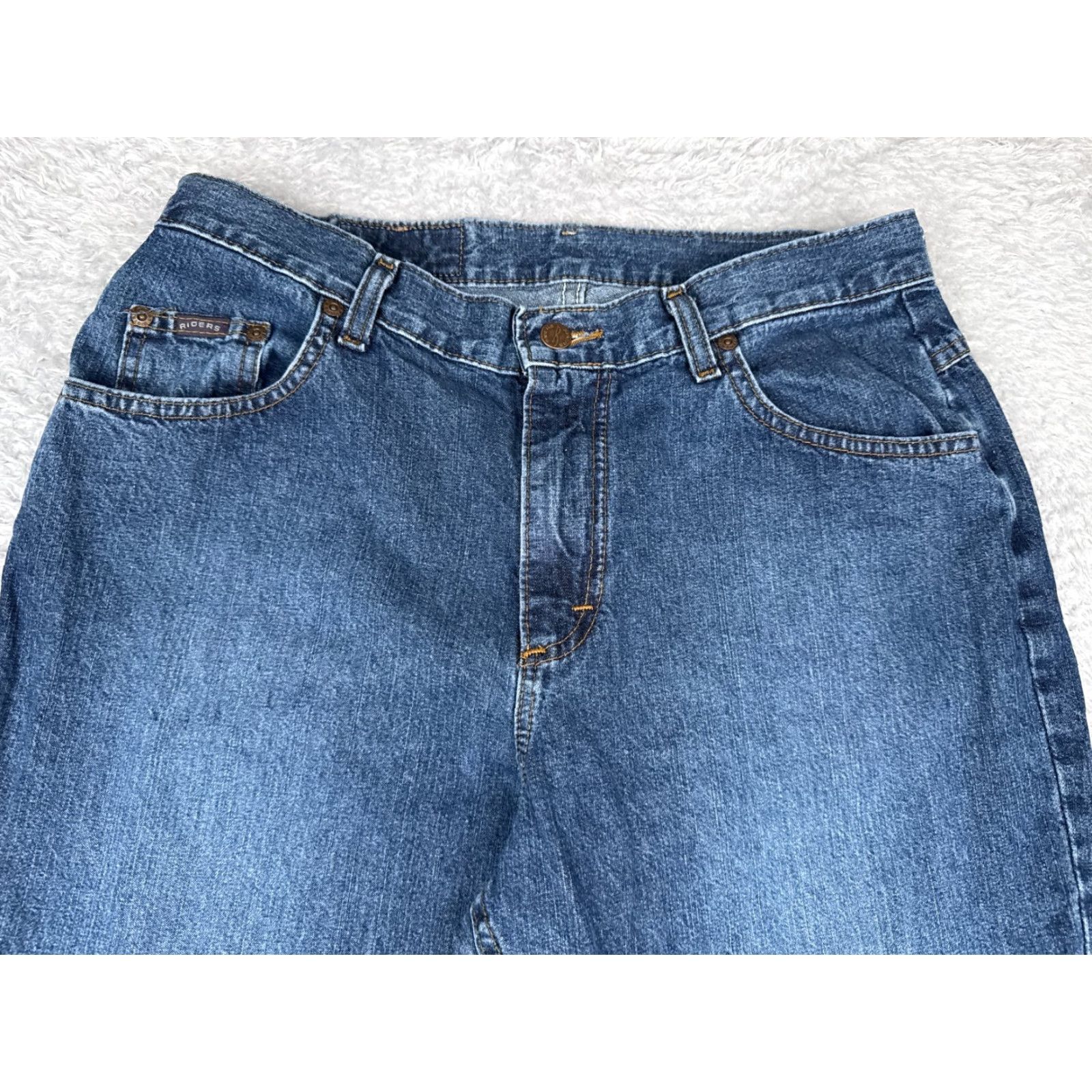 Lee VINTAGE Lee Blue Denim Jeans Bootcut Women 14 High Rise 32x30 5-Pocket Denim Cotton Blend Regular 32 in Inseam 30 in USA Shirt/Jeans? Size 36" / US 14 / IT 50 - 4 Thumbnail