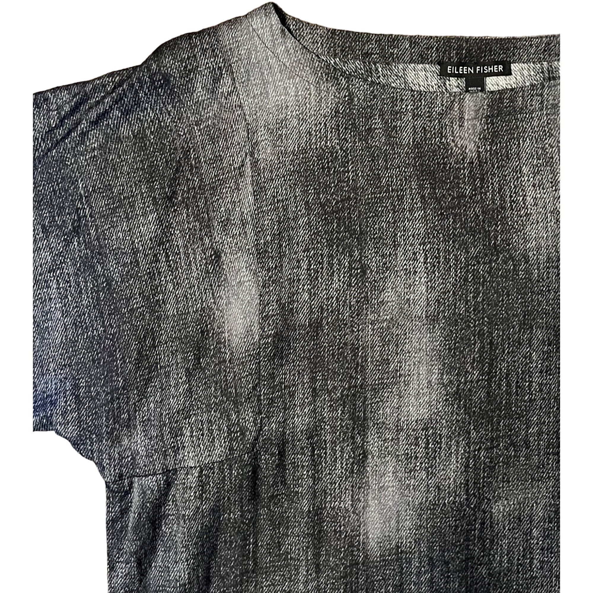Eileen Fisher $348 Eileen Fisher S Kimono Sleeve Mini Print Shift Dress Si Size S / US 4 / IT 40 - 4 Thumbnail