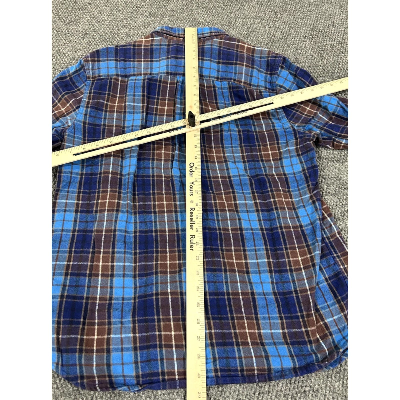 Vintage L.L.Bean Shirt Mens Medium Blue Brown Plaid Flannel Button Front Long Sleeve Size US M / EU 48-50 / 2 - 7 Thumbnail