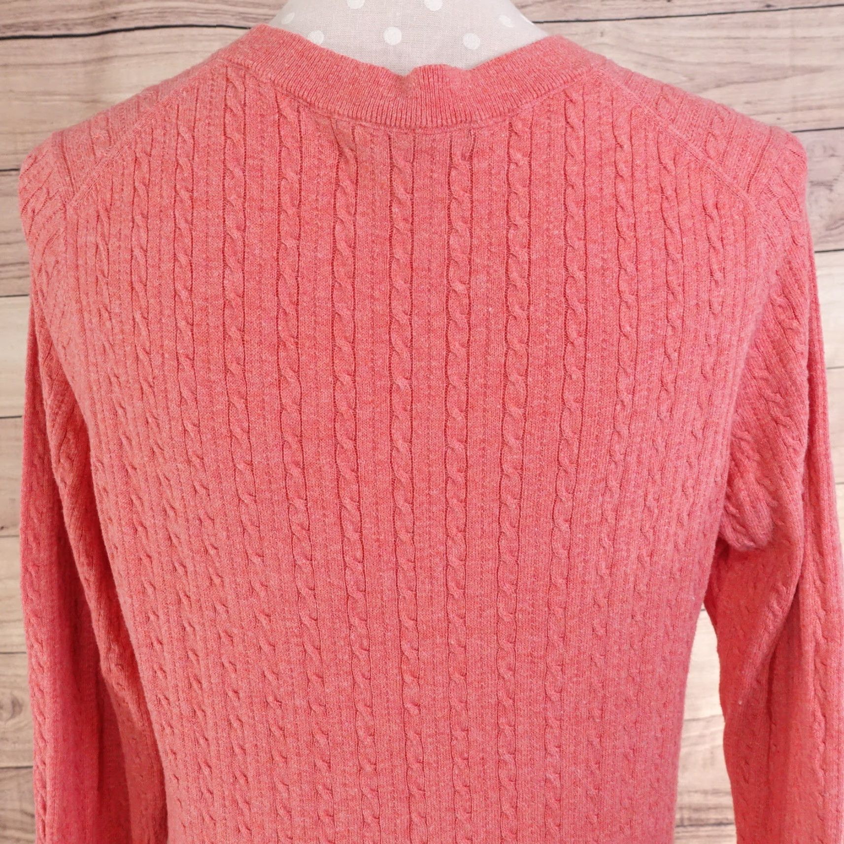 Banana Republic BANANA REPUBLIC Sweater Women LP Light Red Petite Pullover Long Sleeve Cotton Blend Womens Size L / US 10 / IT 46 - 4 Thumbnail
