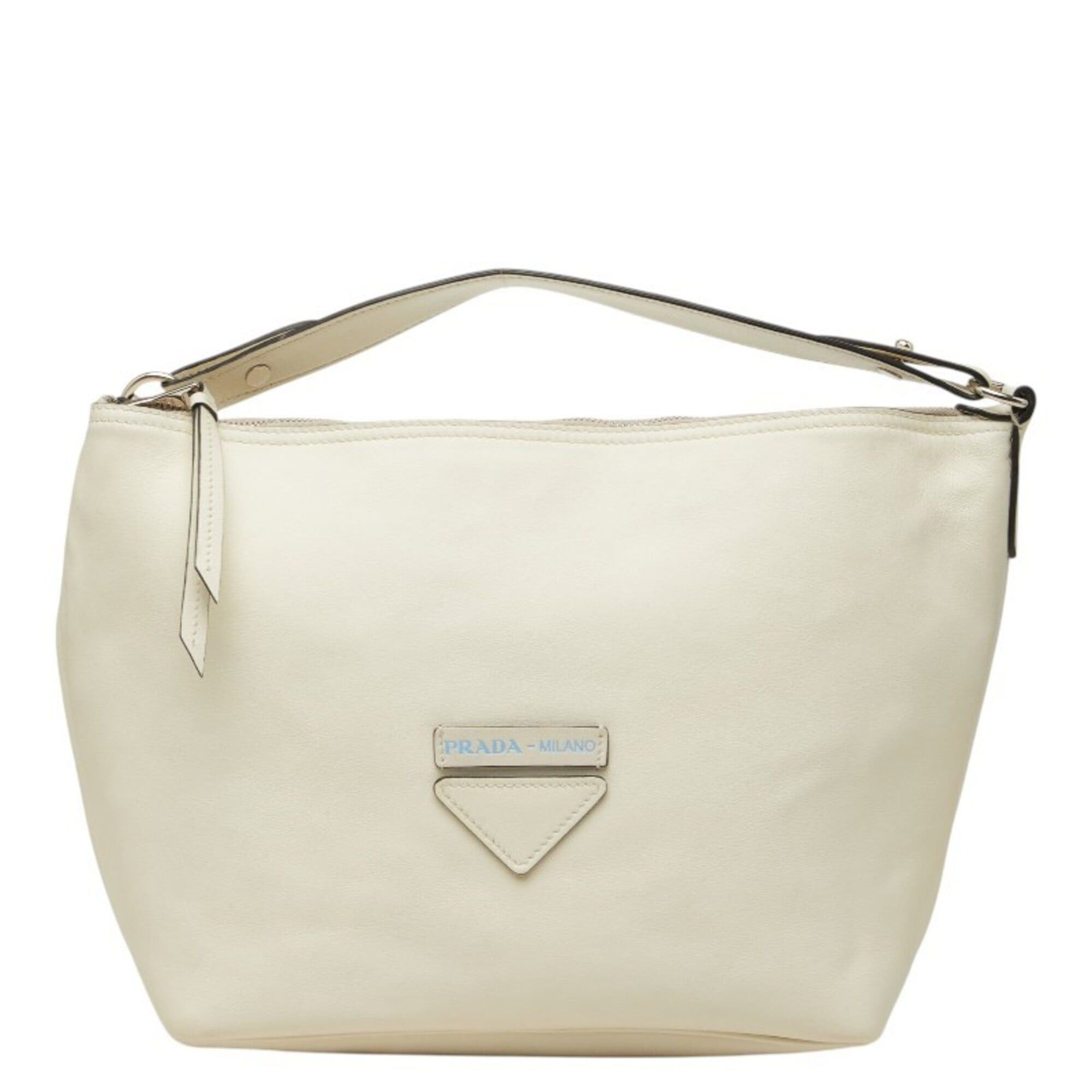 Prada Prada One-Shoulder Bag, White Leather, Women's PRADA Size ONE SIZE - 1 Thumbnail