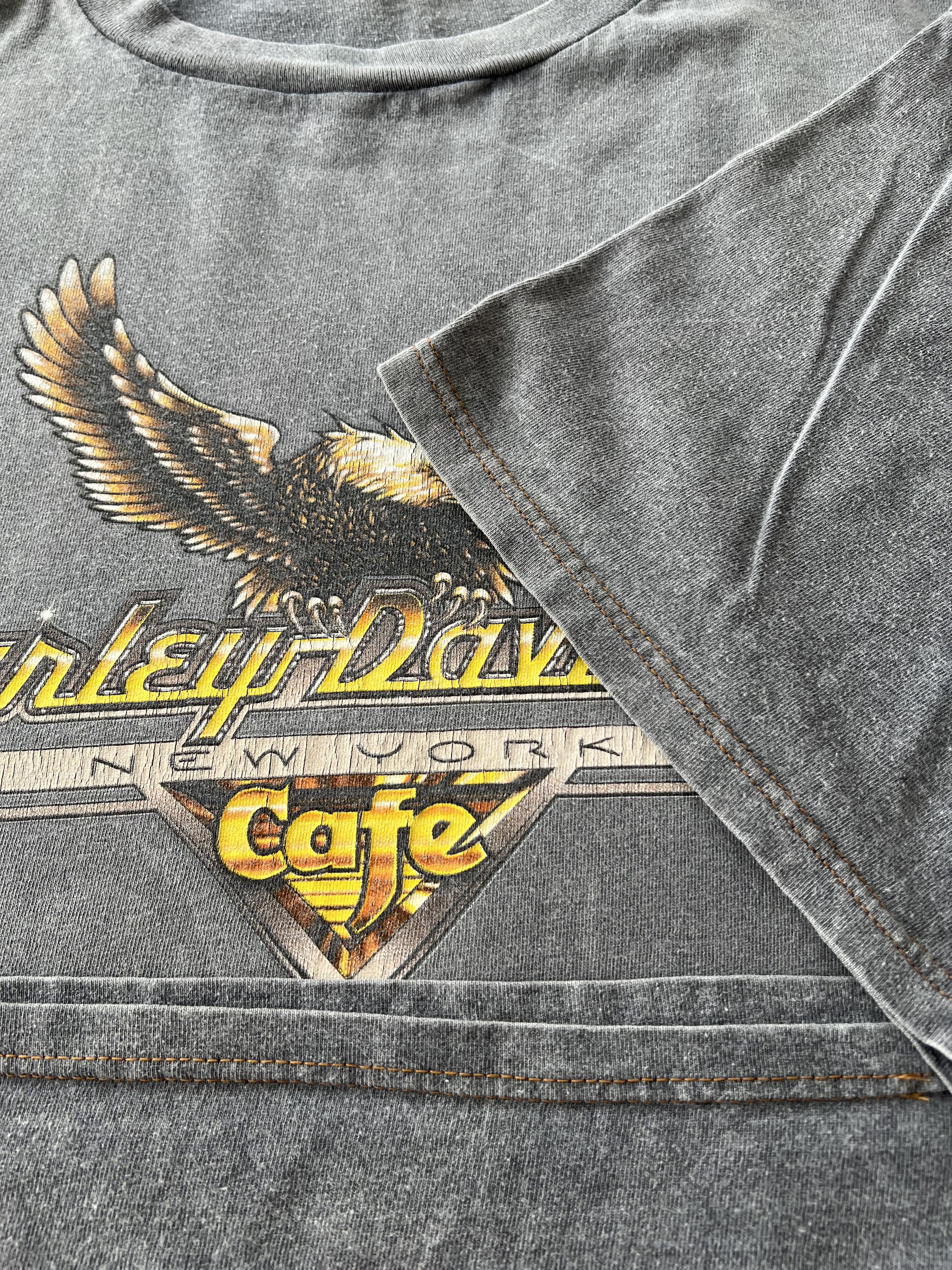 Harley Davidson Vintage 90s Harley Davidson Cafe New York Eagle T-shirt Size US XXL / EU 58 / 5 - 5 Thumbnail